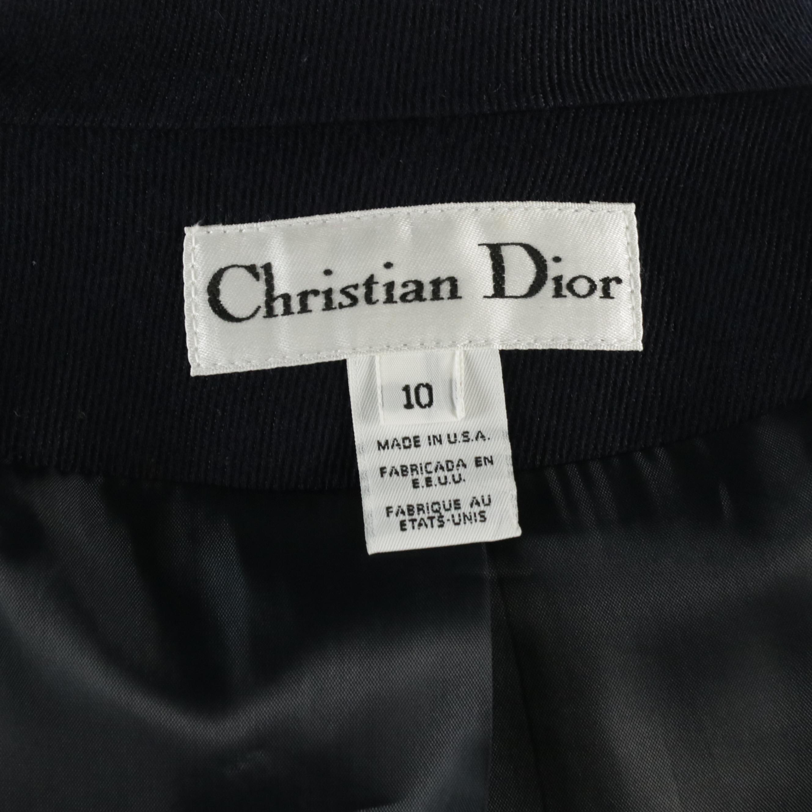 Christian Dior Navy Blue Double-Breasted Pantsuit