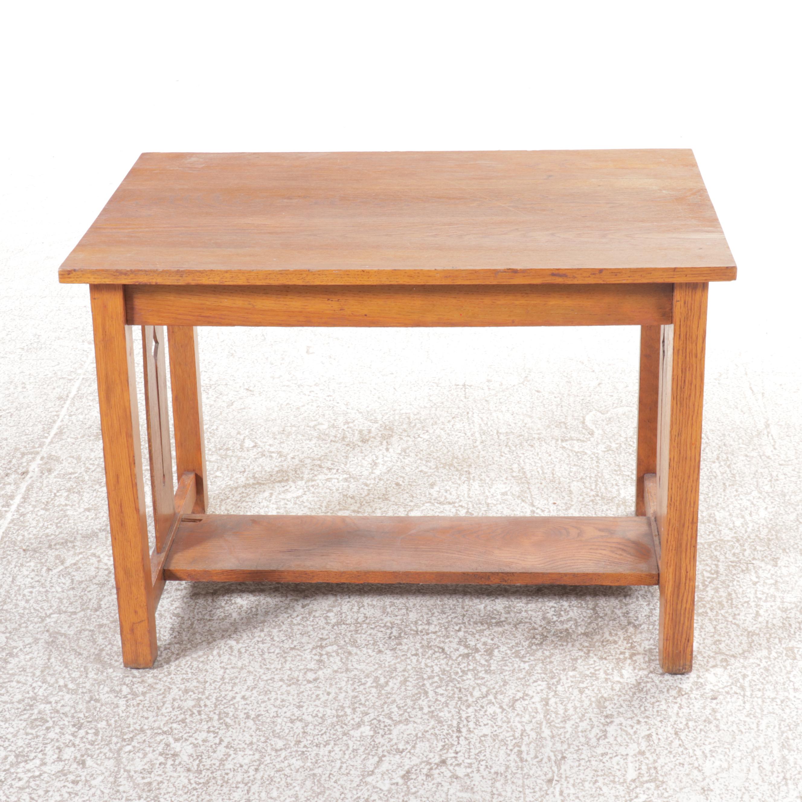 Mission Style Oak Table, 20th Century