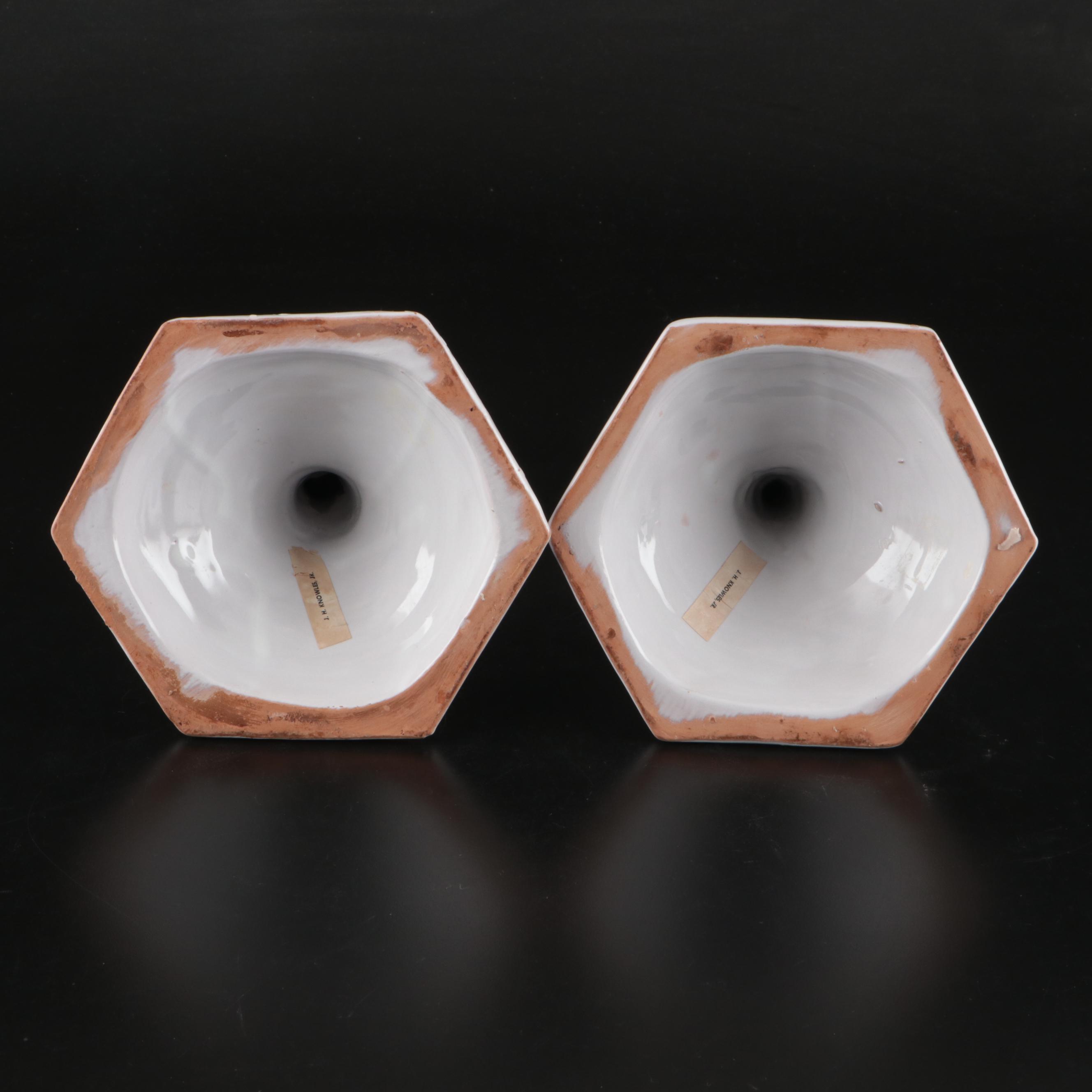 Delft Blue on White Porcelain Steer Bookends and Candlesticks