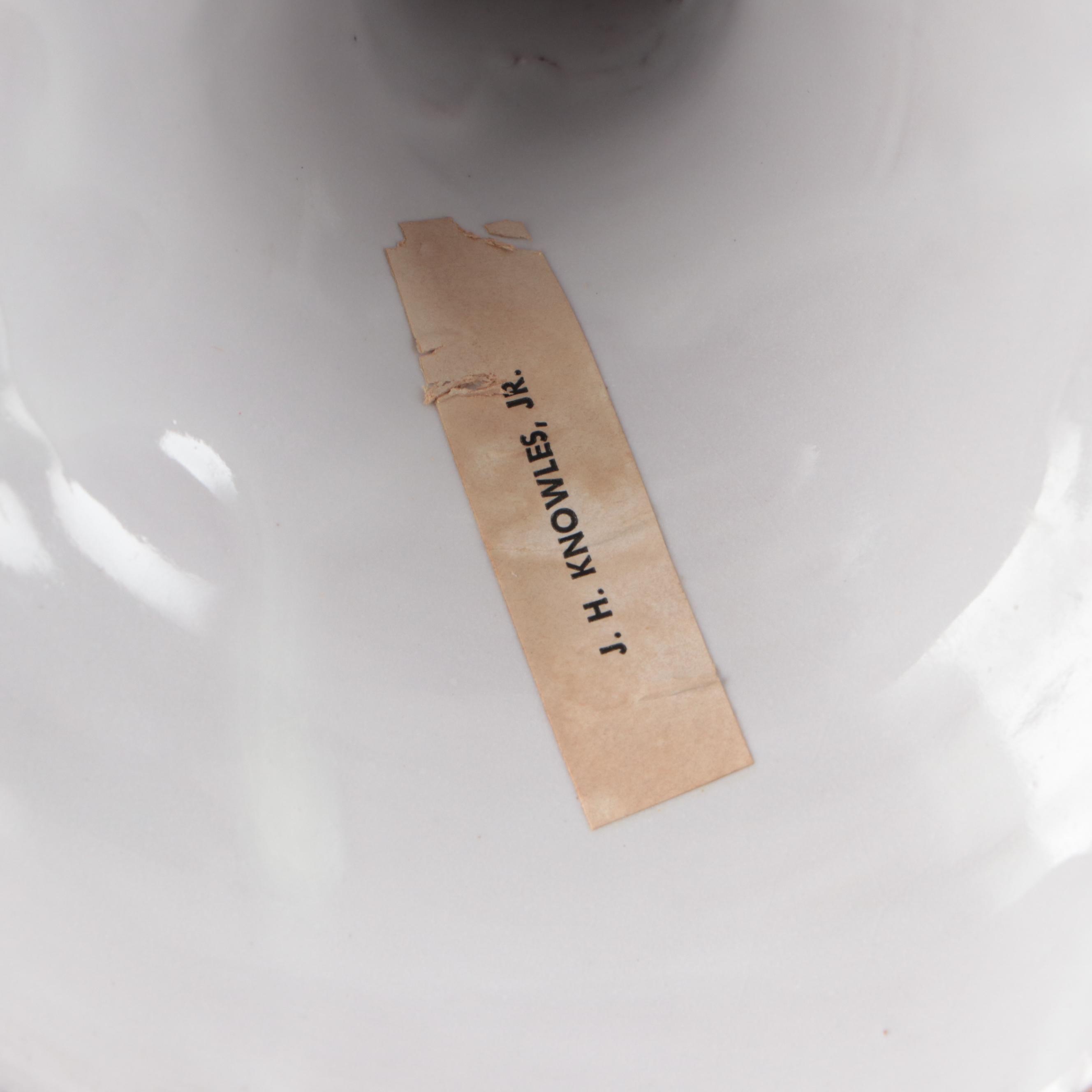 Delft Blue on White Porcelain Steer Bookends and Candlesticks