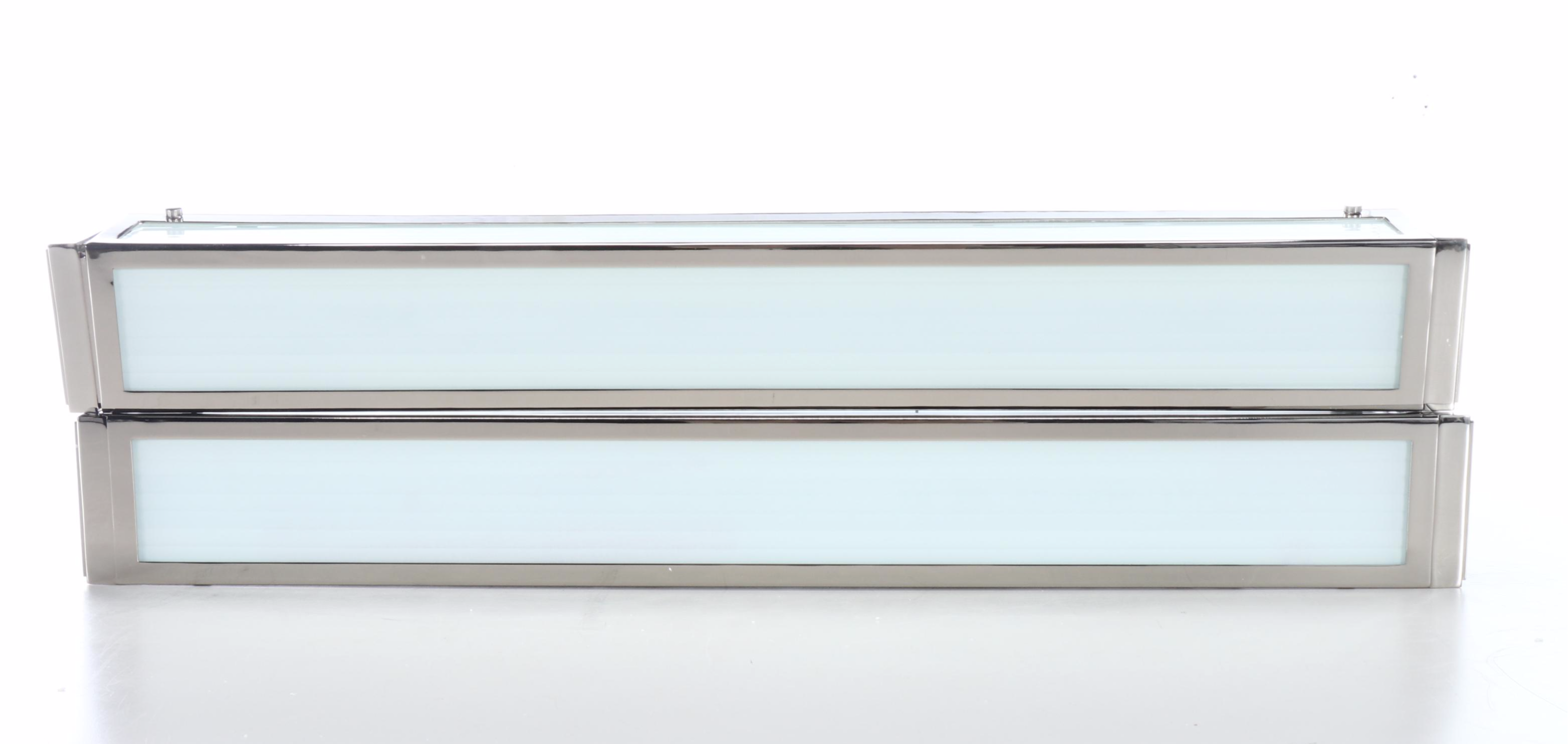 Restoration Hardware Chrome Framed Bathroom Light Fixtures