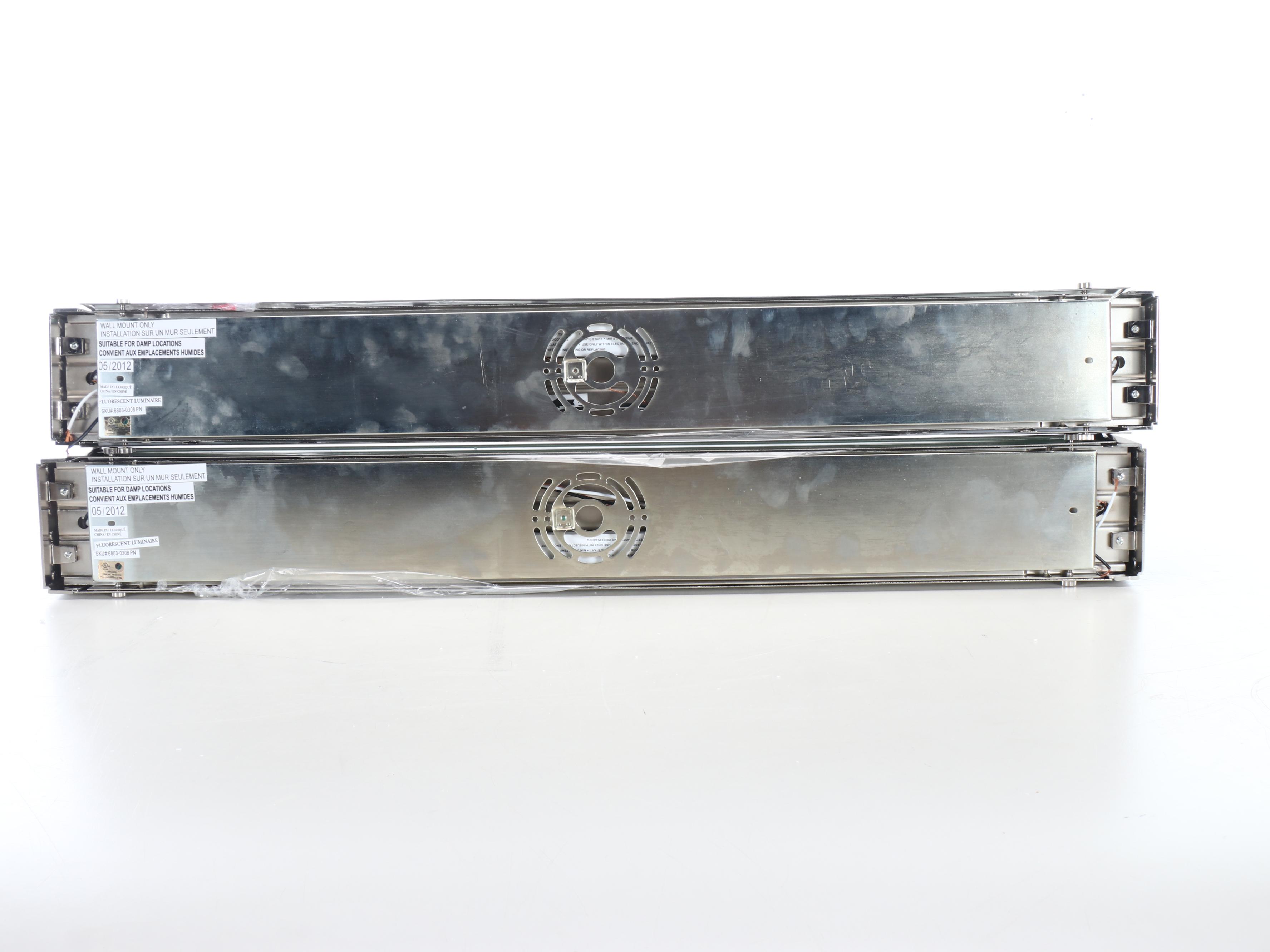 Restoration Hardware Chrome Framed Bathroom Light Fixtures