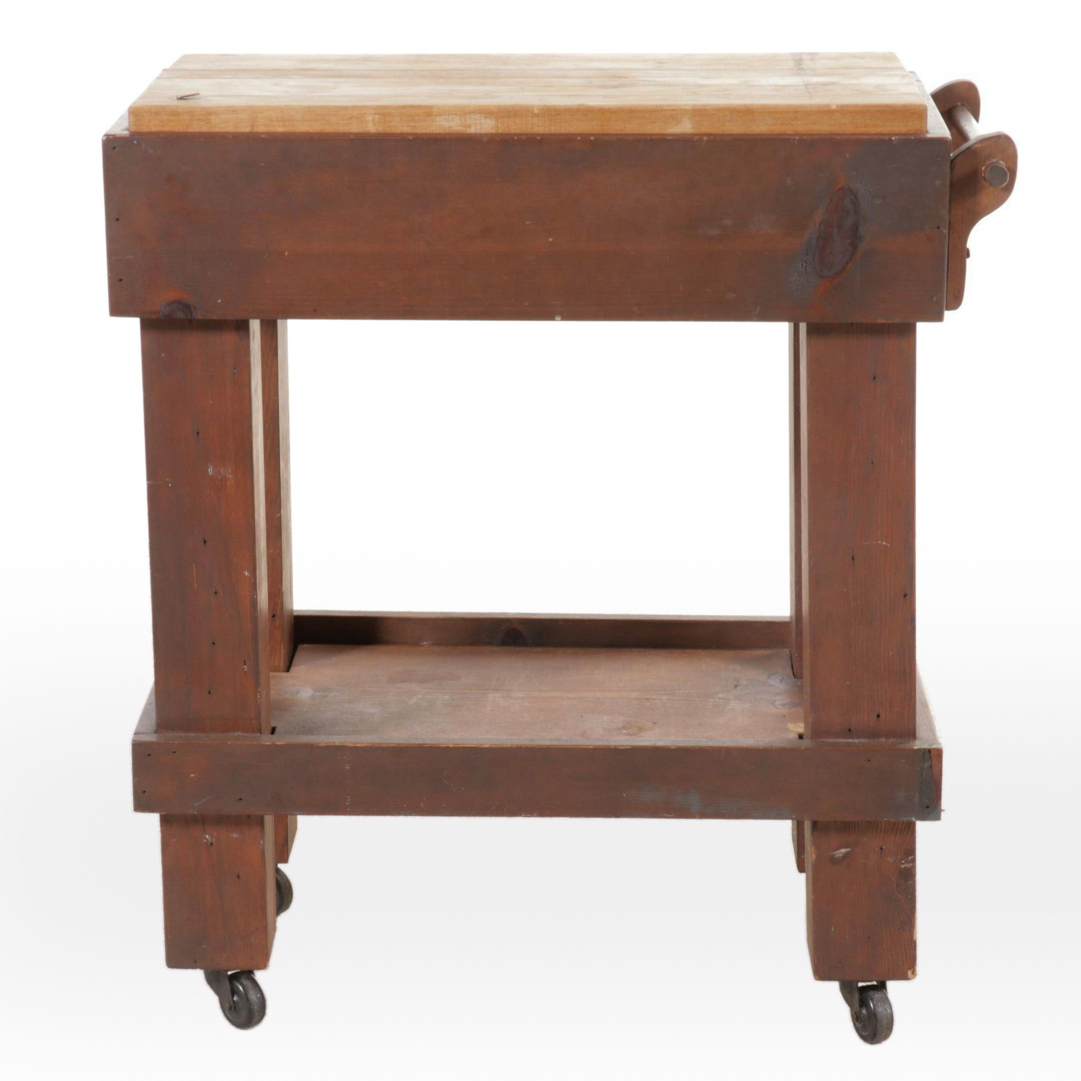 Italian Butcher Block Top Cart, 20th Century