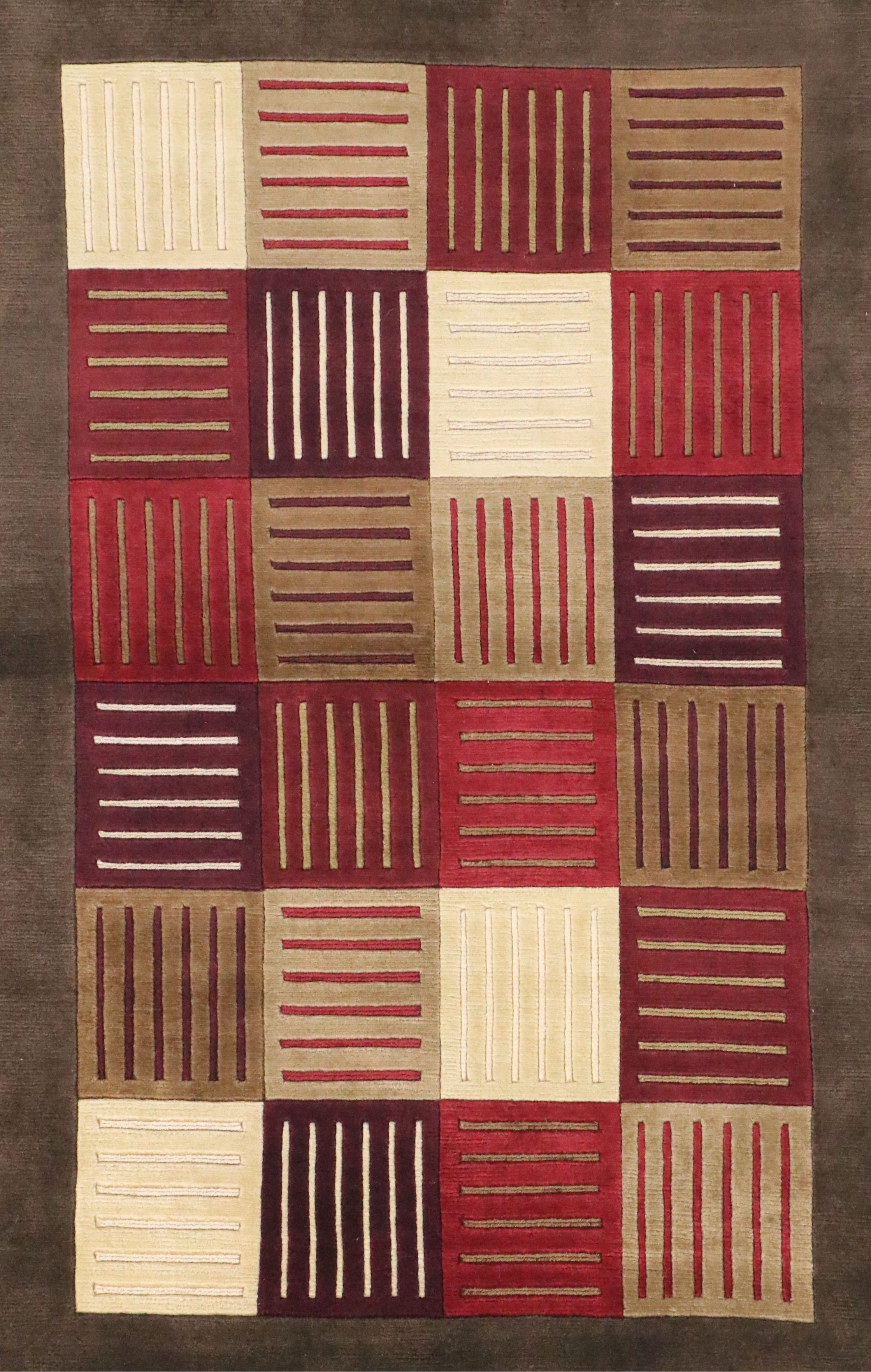 3'7 x 5'7 Hand-Knotted Nepalese Contemporary Area Rug