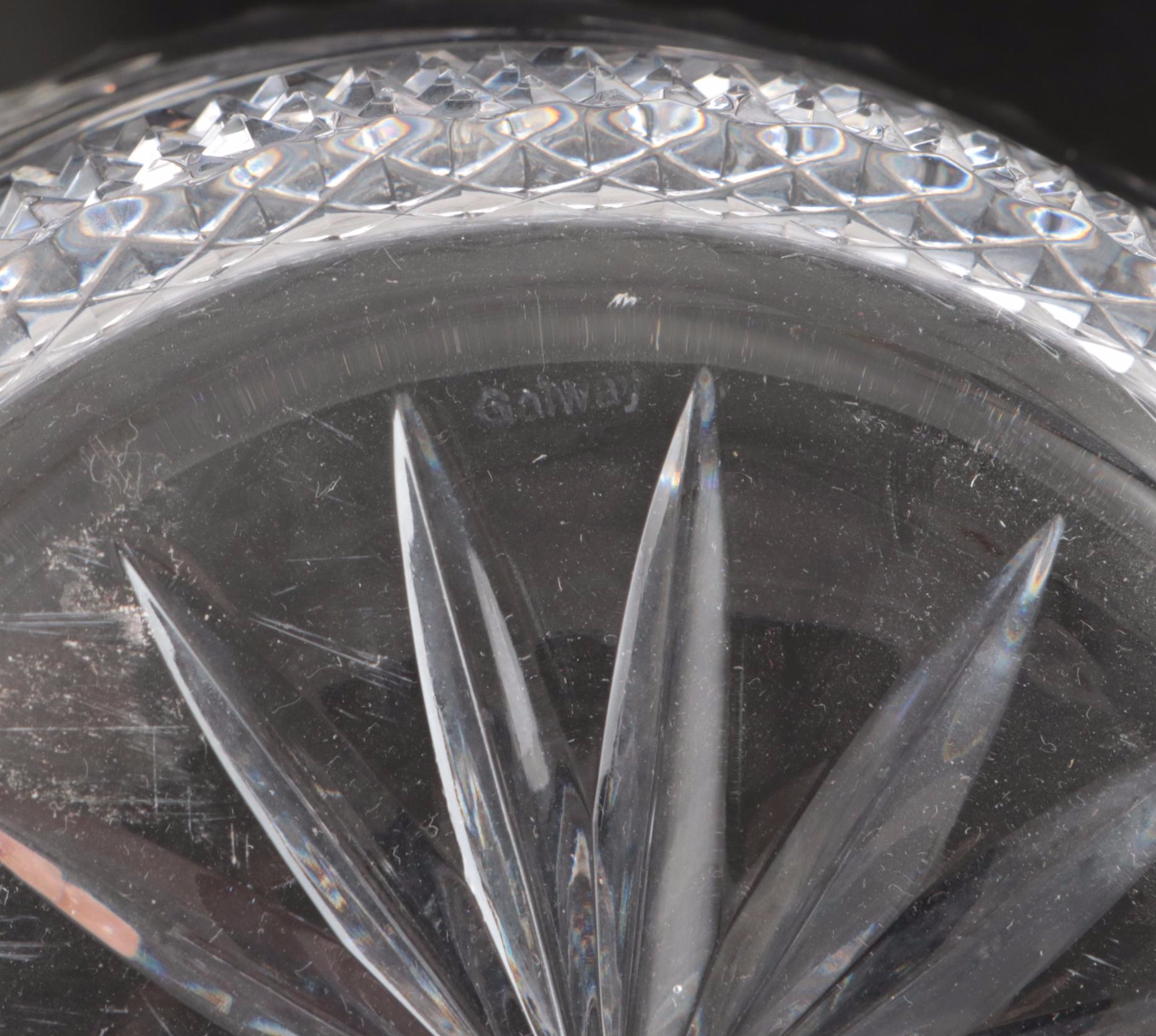 Galway "Leah" Crystal Bowl with Other Vases and Compotes