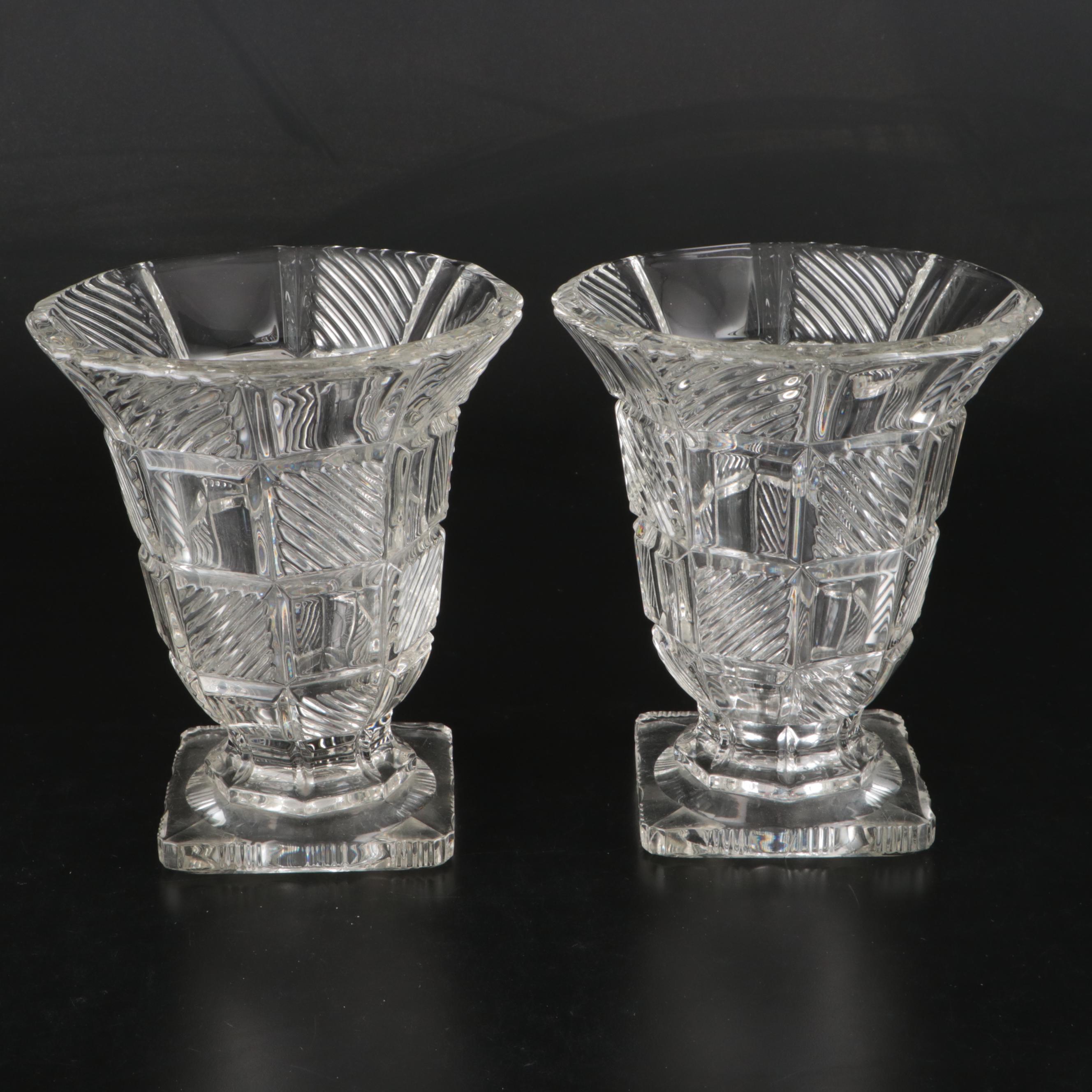 Galway "Leah" Crystal Bowl with Other Vases and Compotes