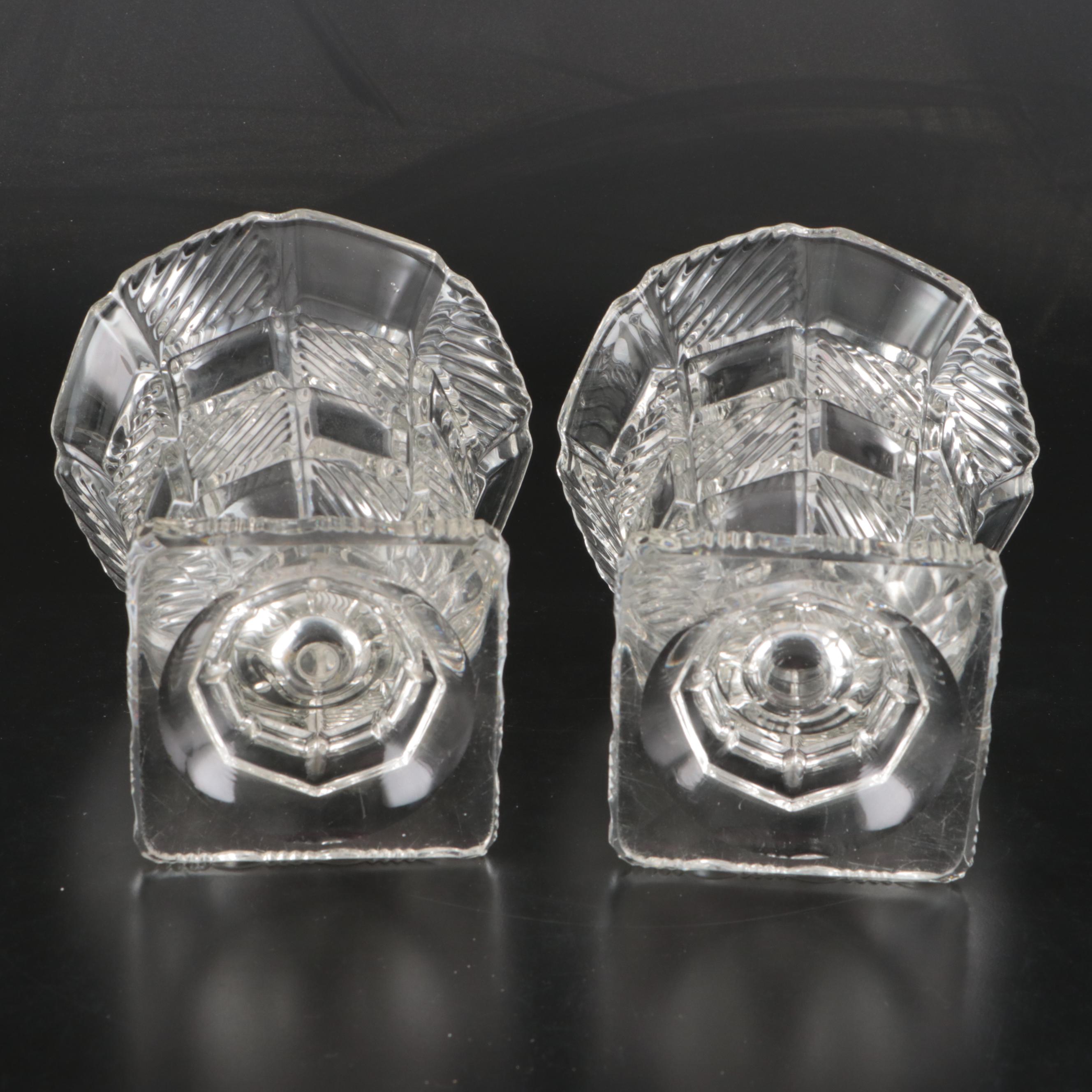 Galway "Leah" Crystal Bowl with Other Vases and Compotes