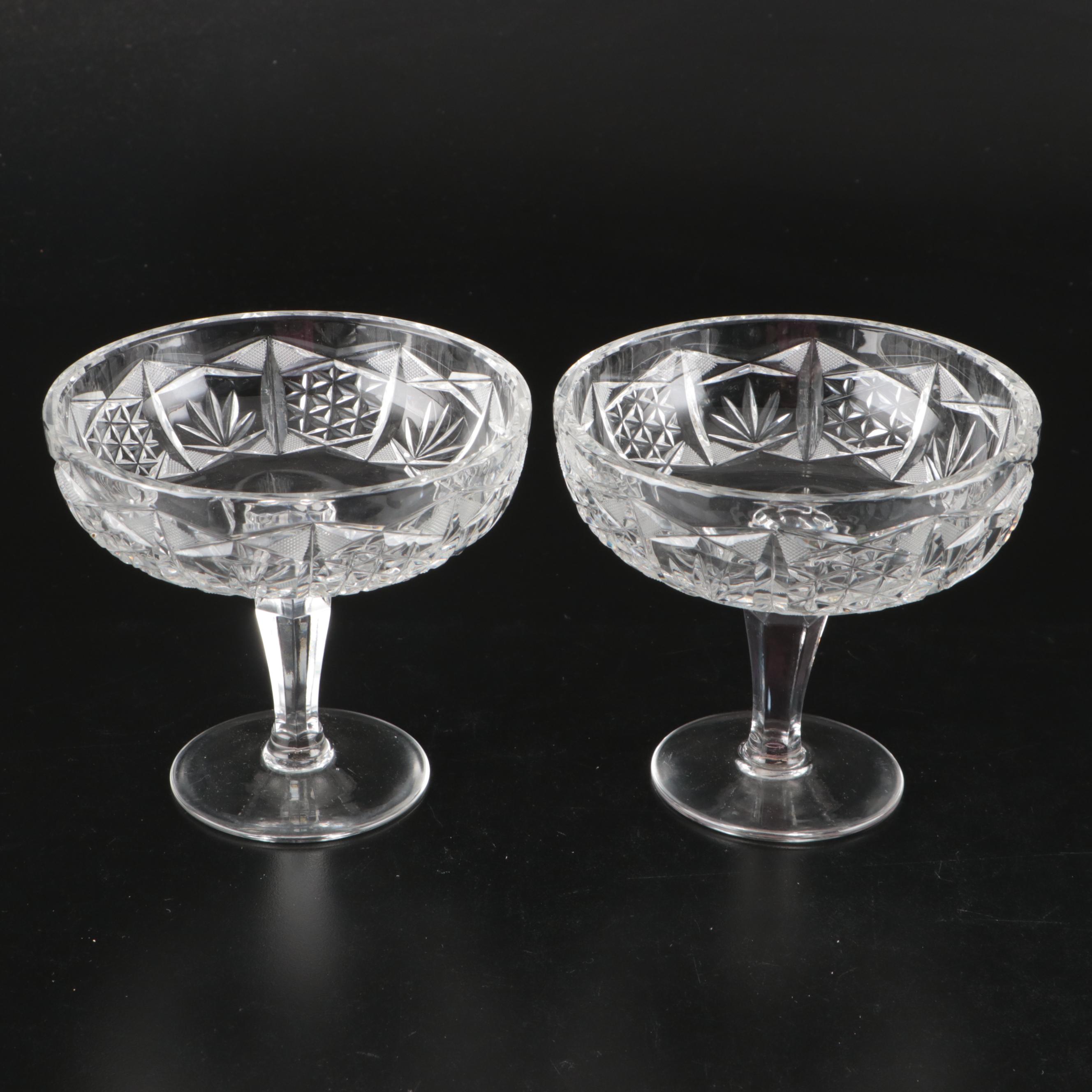 Galway "Leah" Crystal Bowl with Other Vases and Compotes