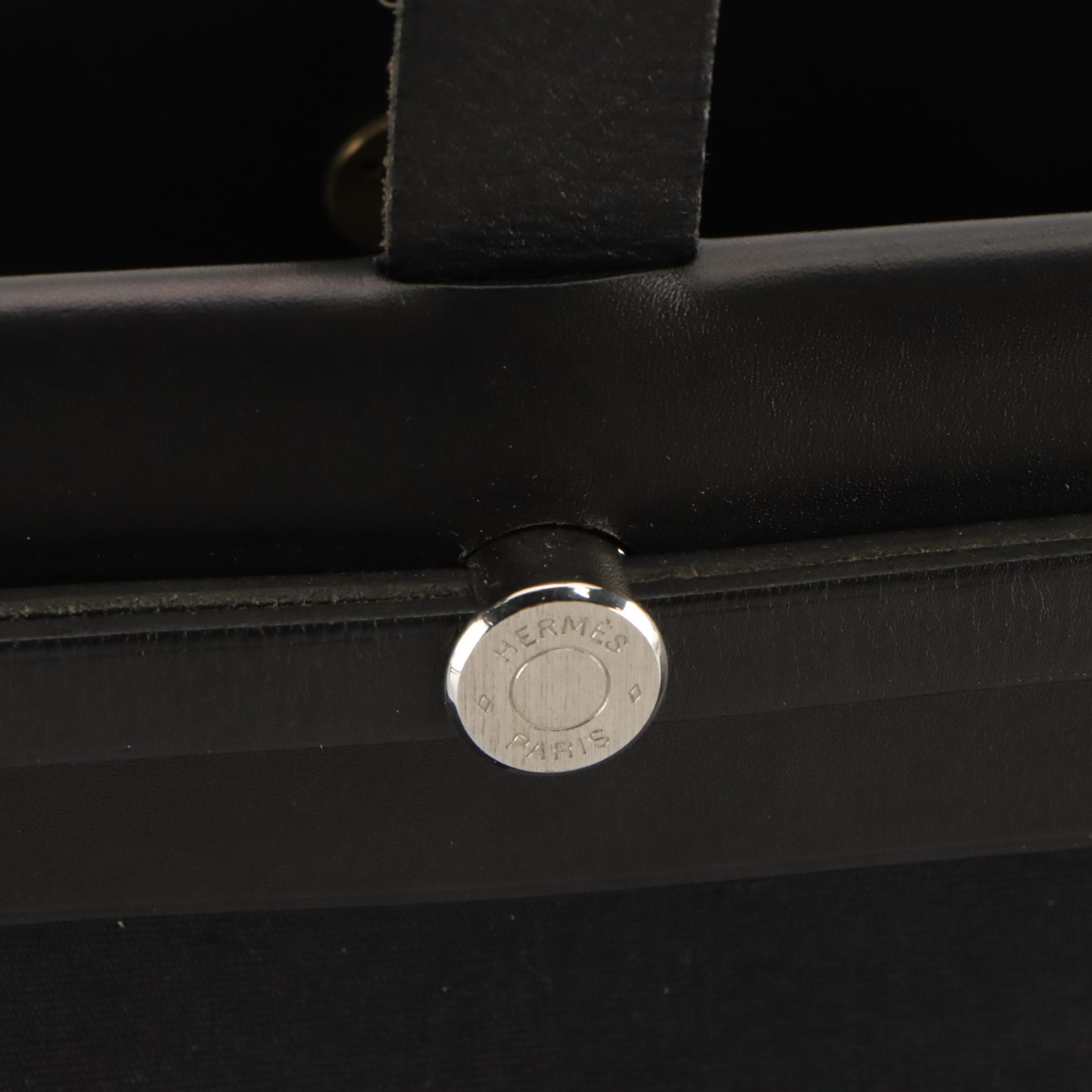 Hermès Herbag Cabas Tote in Cotton Canvas and Leather