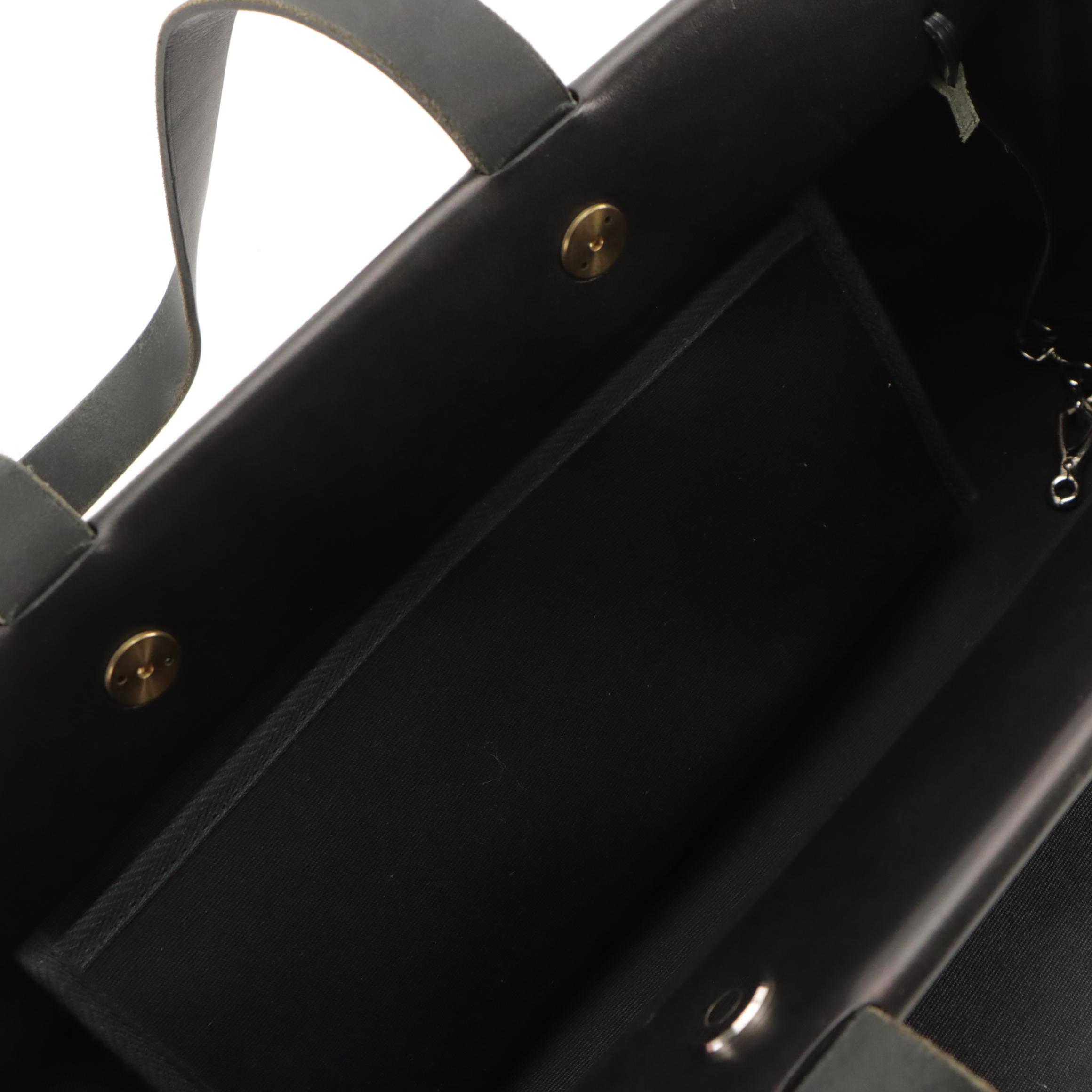 Hermès Herbag Cabas Tote in Cotton Canvas and Leather