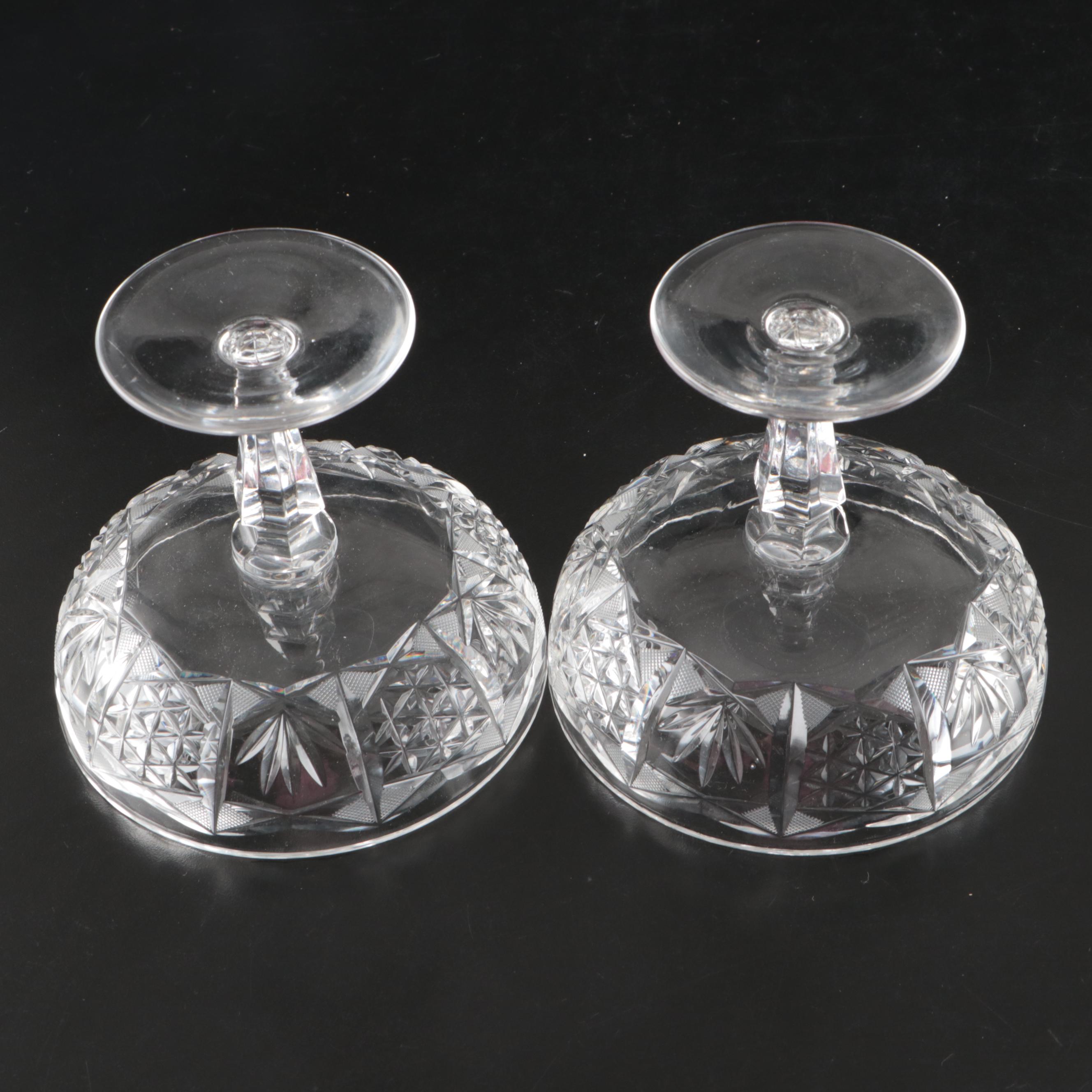 Galway "Leah" Crystal Bowl with Other Vases and Compotes