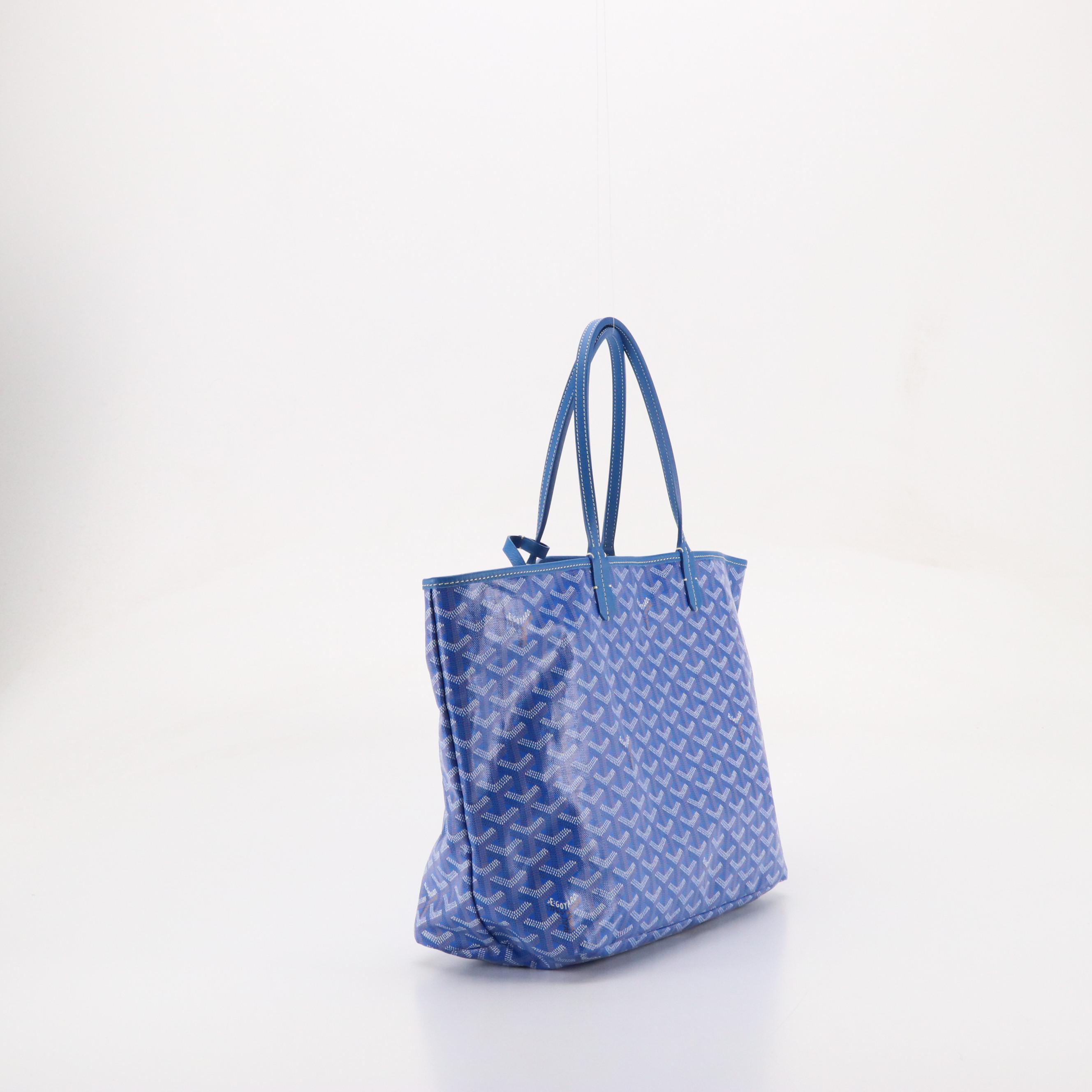 Goyard Saint Louis PM Tote in Blue Goyardine Canvas