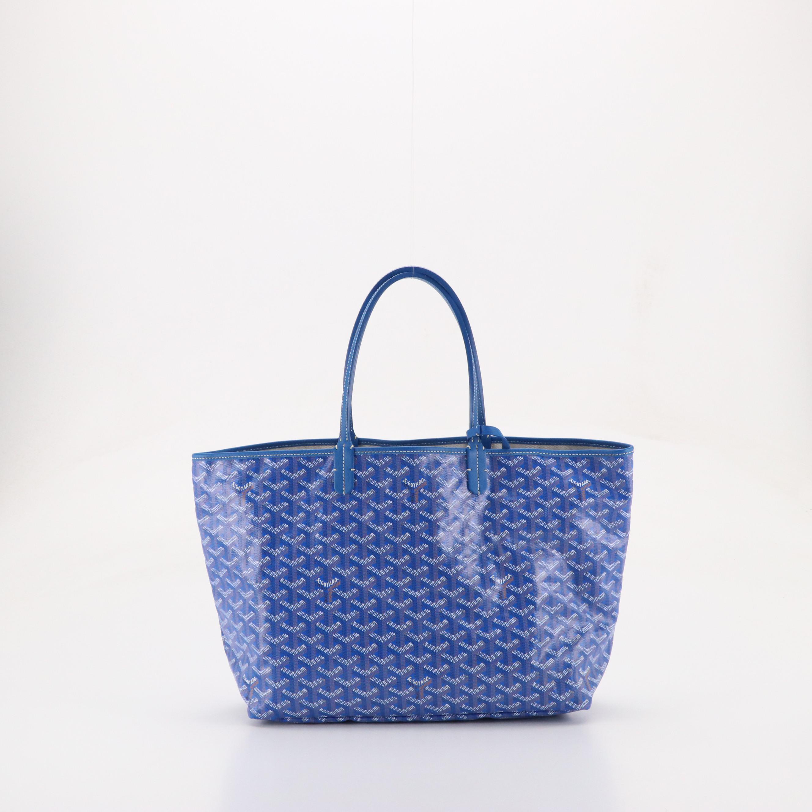 Goyard Saint Louis PM Tote in Blue Goyardine Canvas