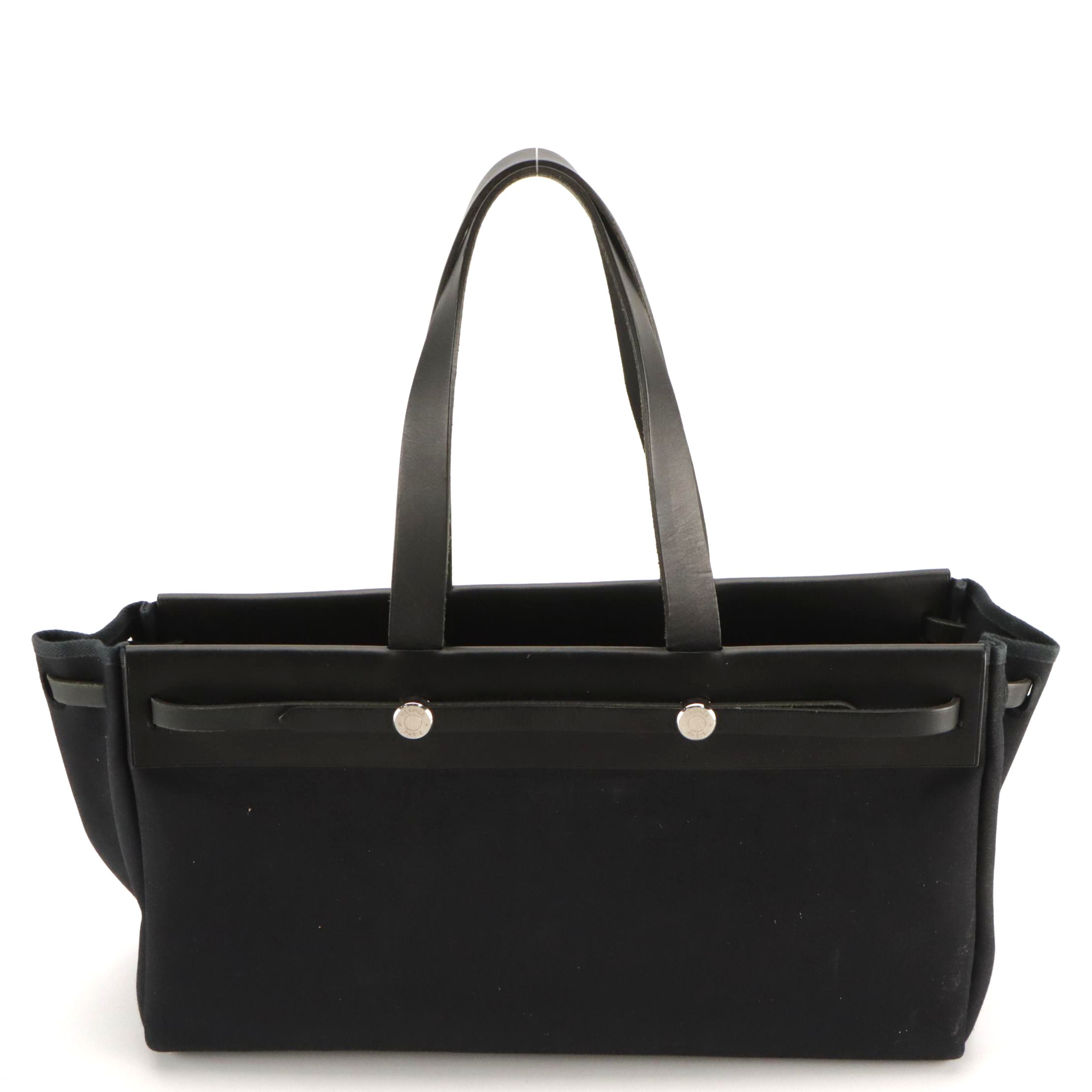 Hermès Herbag Cabas Tote in Cotton Canvas and Leather