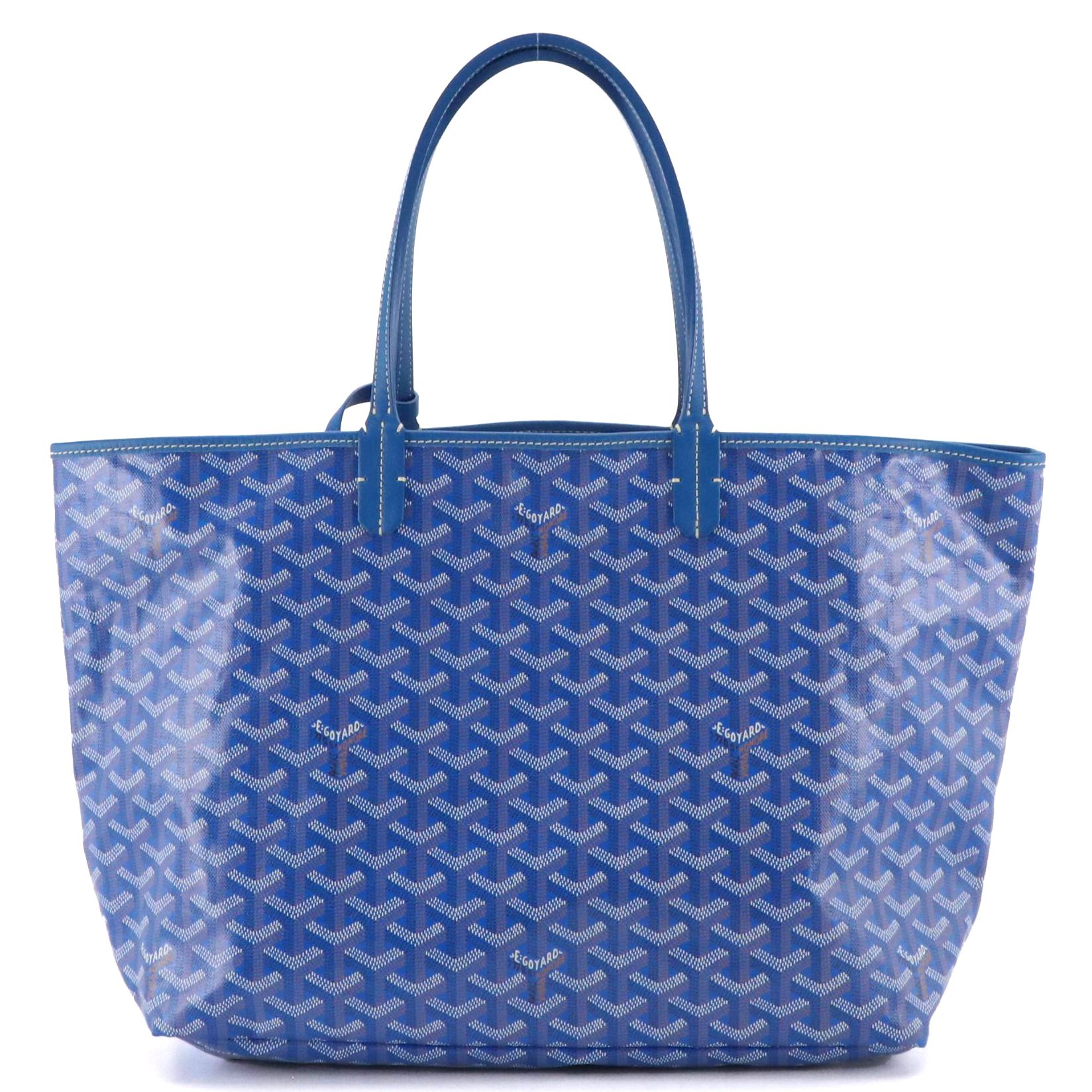 Goyard Saint Louis PM Tote in Blue Goyardine Canvas