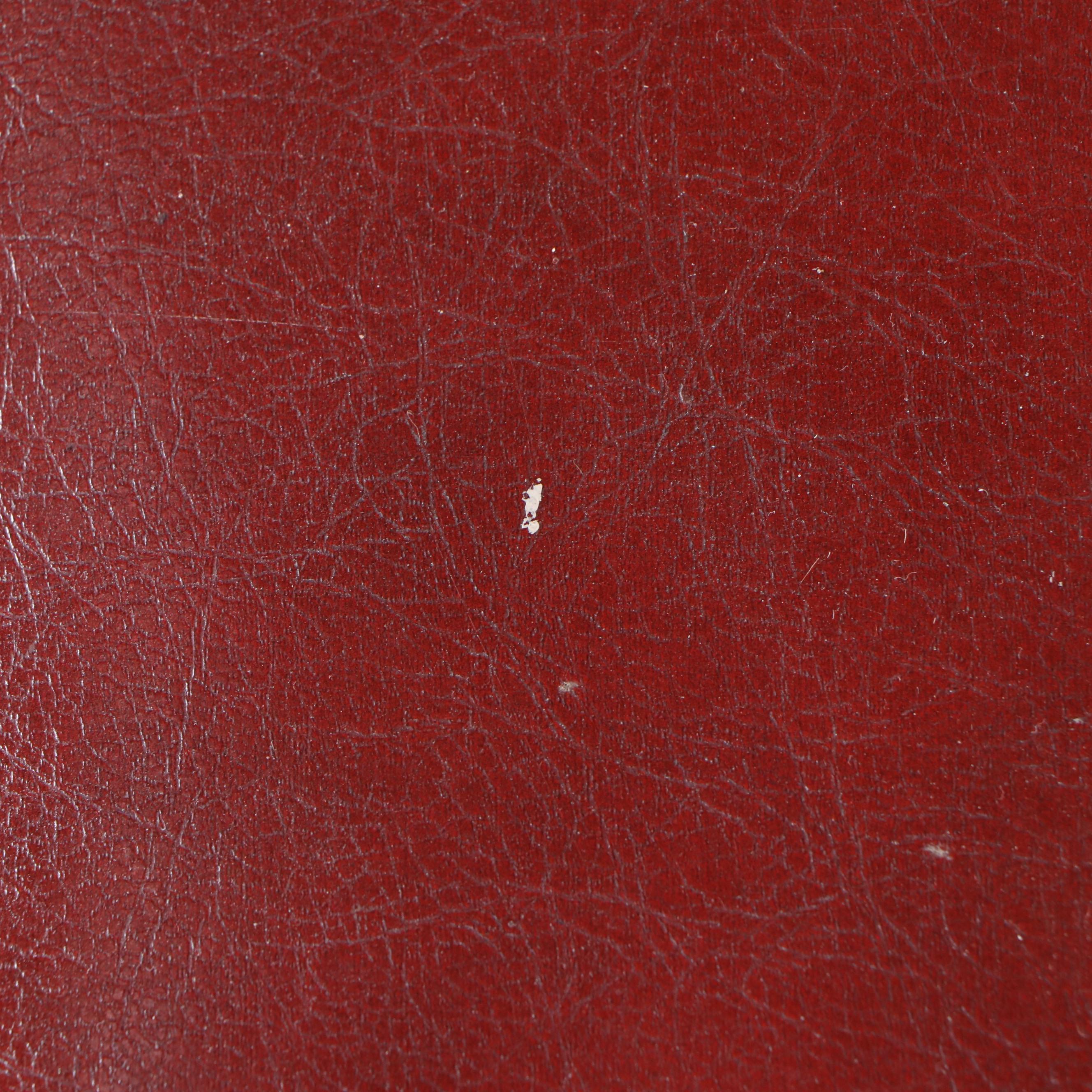 Leather Upholstered Footstool with Pad Feet, Early 20th Century