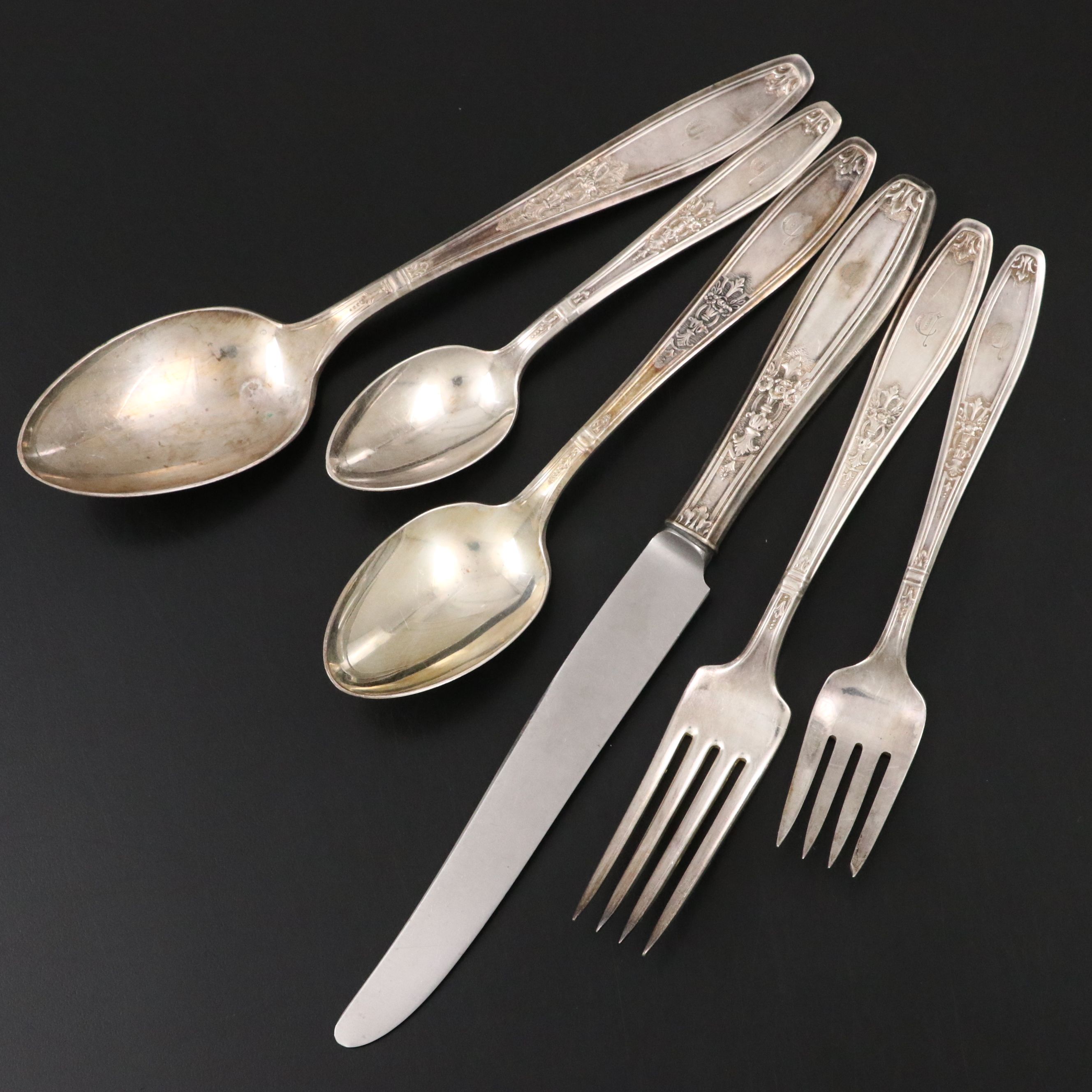 1847 Rogers Bros "Ambassador" Silver Plate Flatware Set