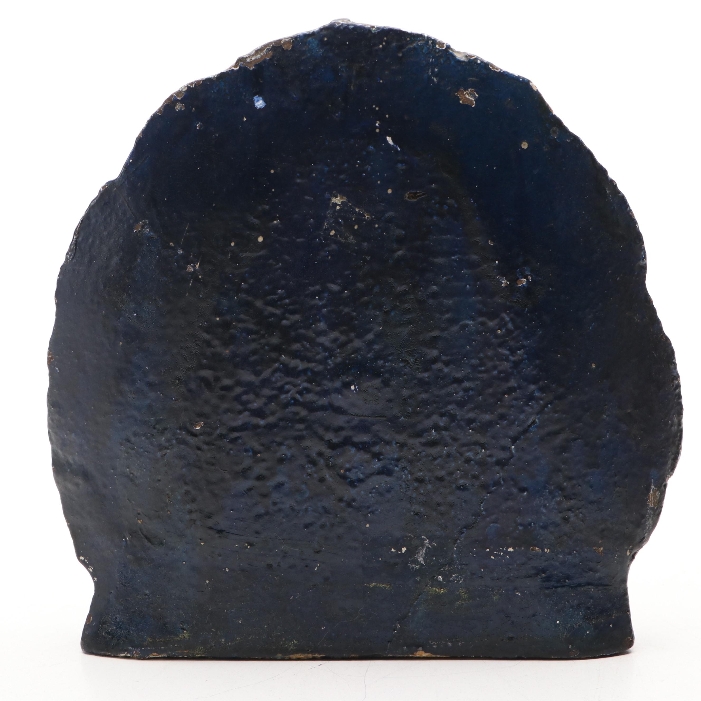 Cast Iron Peacock Doorstop with Brass Bookends