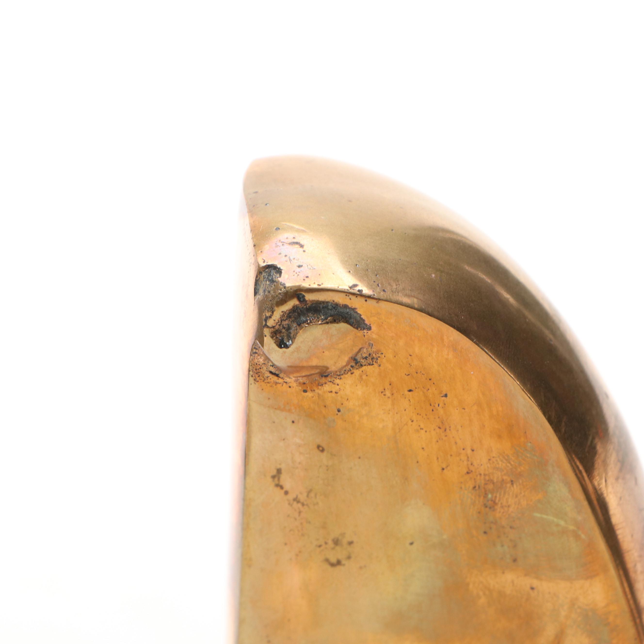 Cast Iron Peacock Doorstop with Brass Bookends