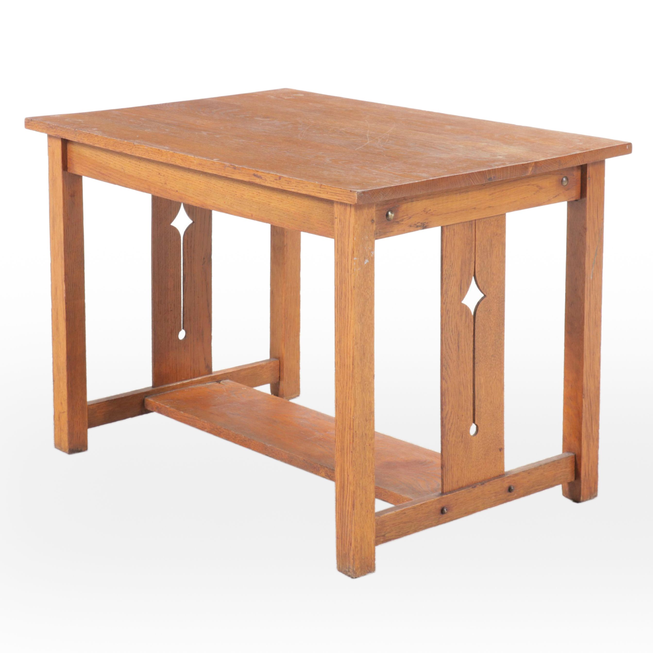 Mission Style Oak Table, 20th Century