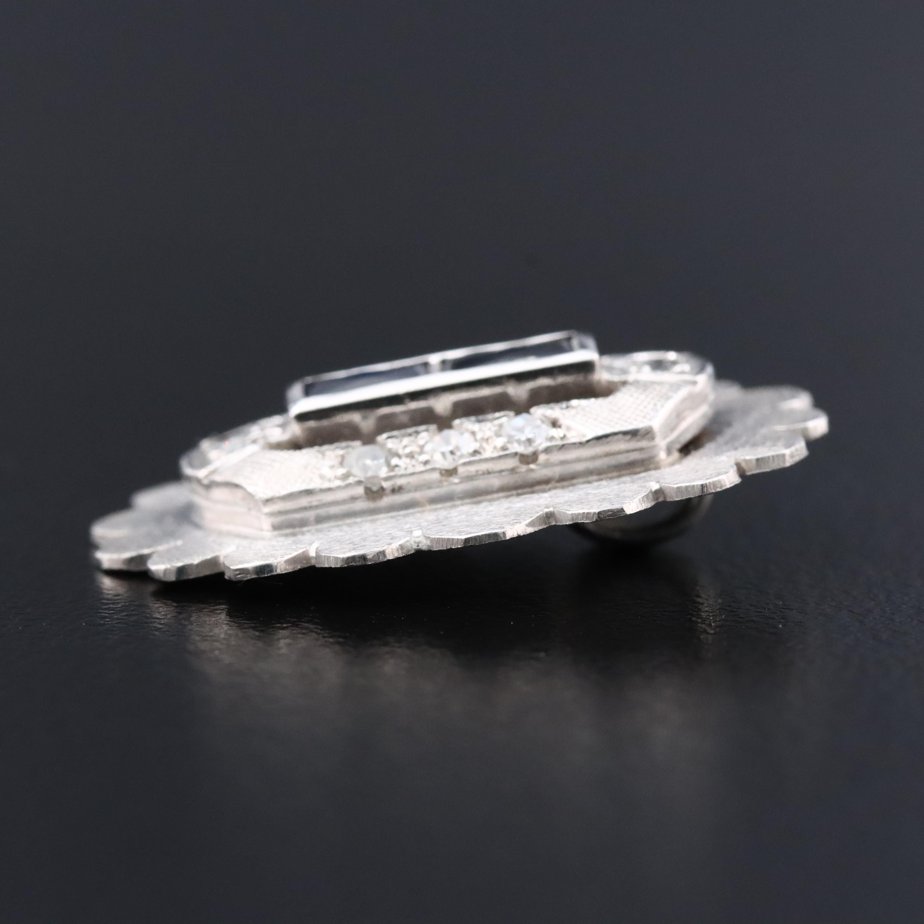 Art Deco 14K Diamond and Sapphire Pendant