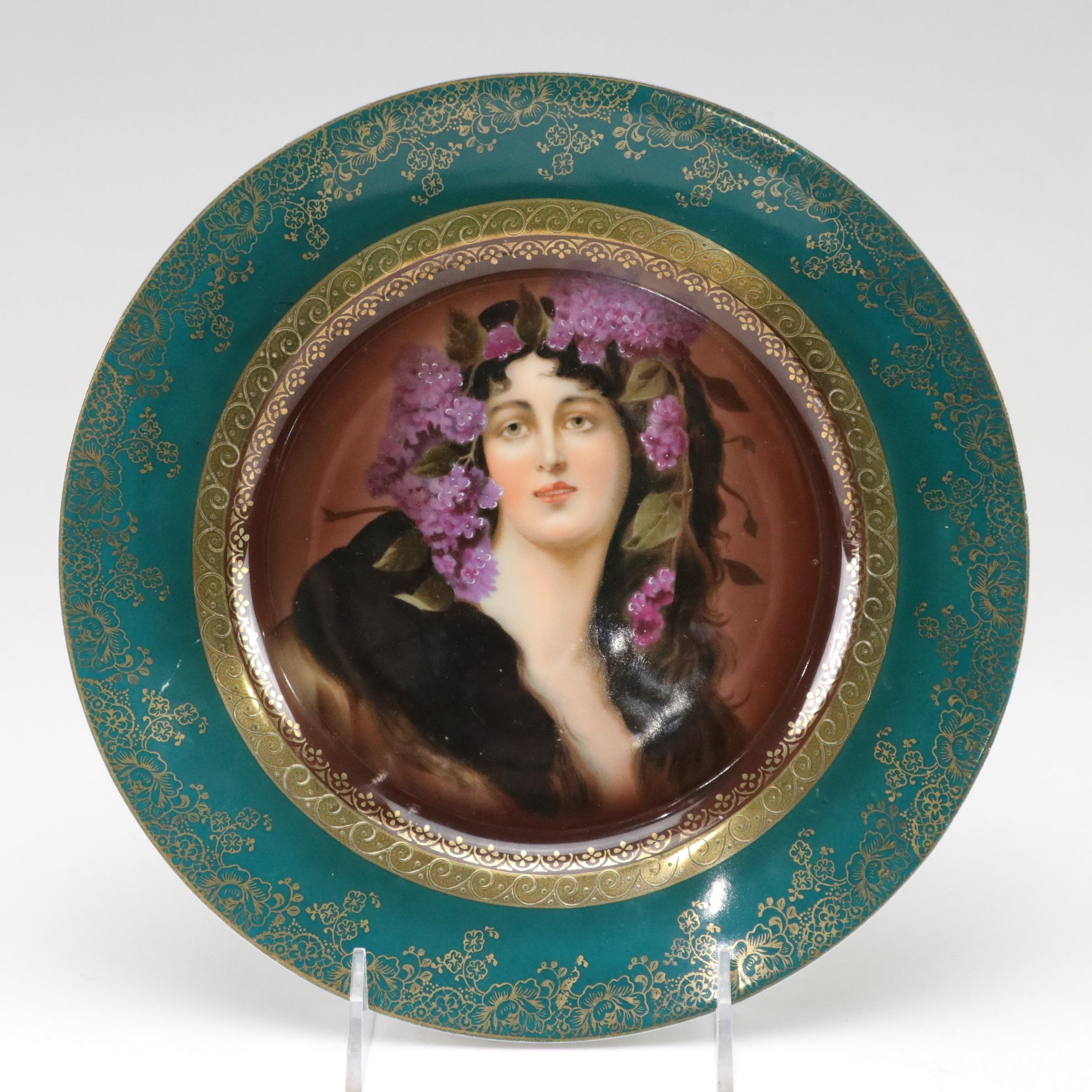Royal Vienna Portrait Plate of Victorian Woman