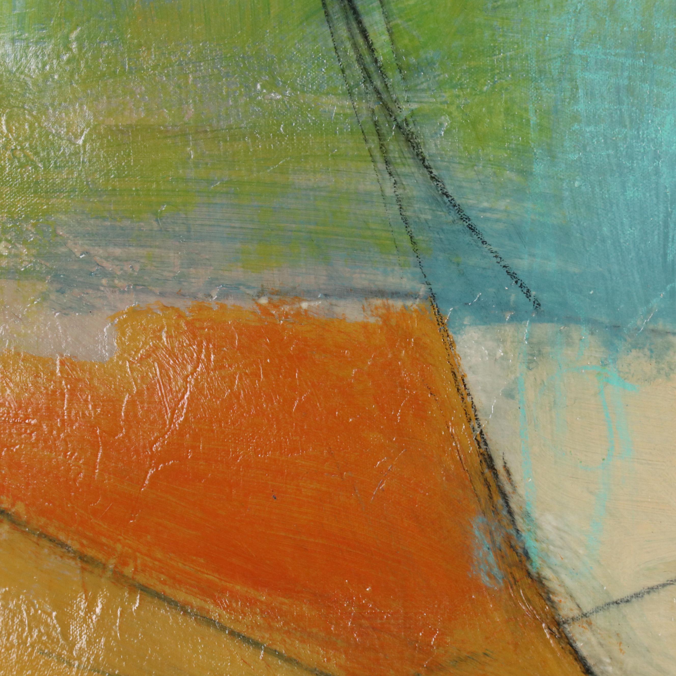 Ursula J. Brenner Abstract Mixed Media Painting, 21st Century