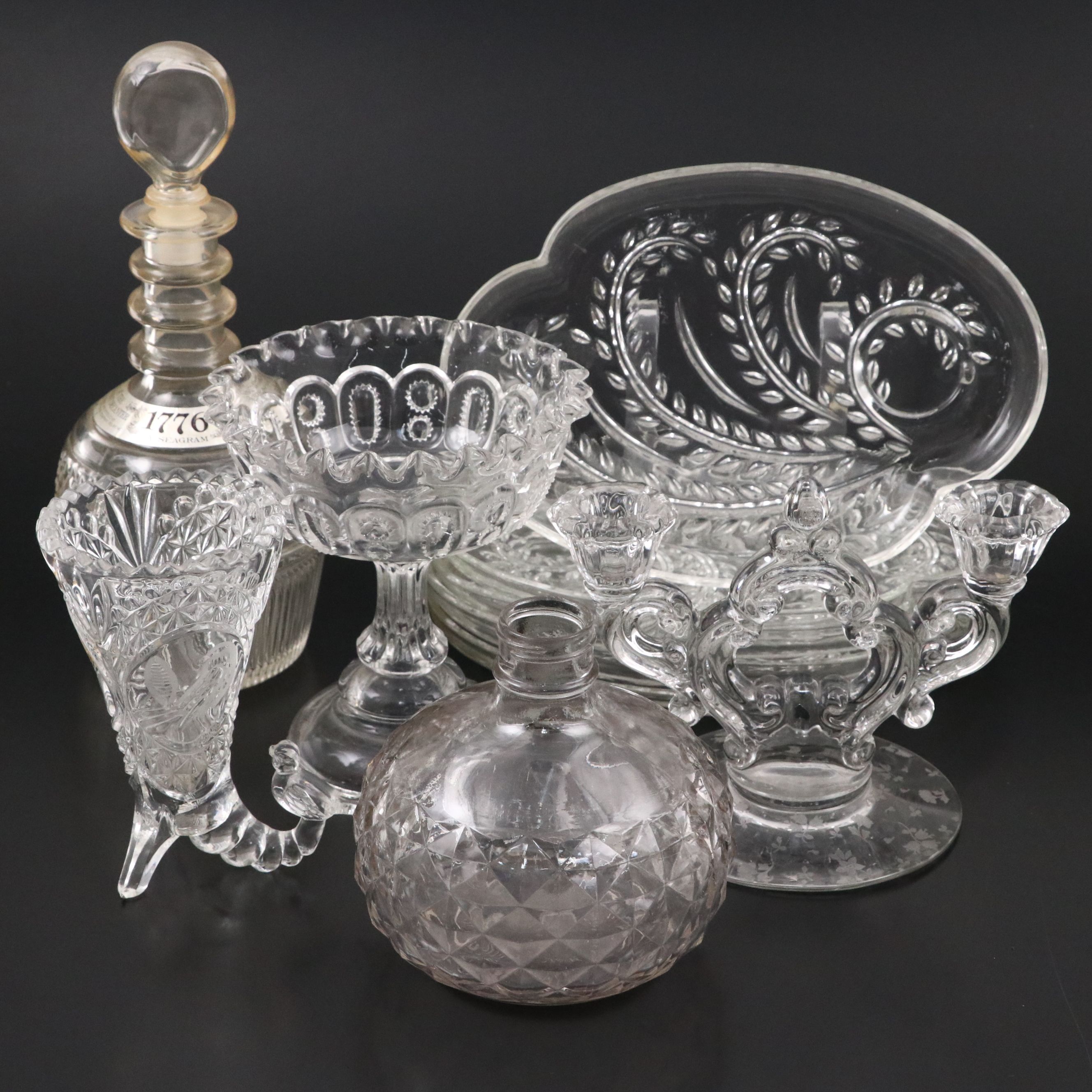 Tiffany & Co. for Seagram Glass Decanter with Other Glass Tableware