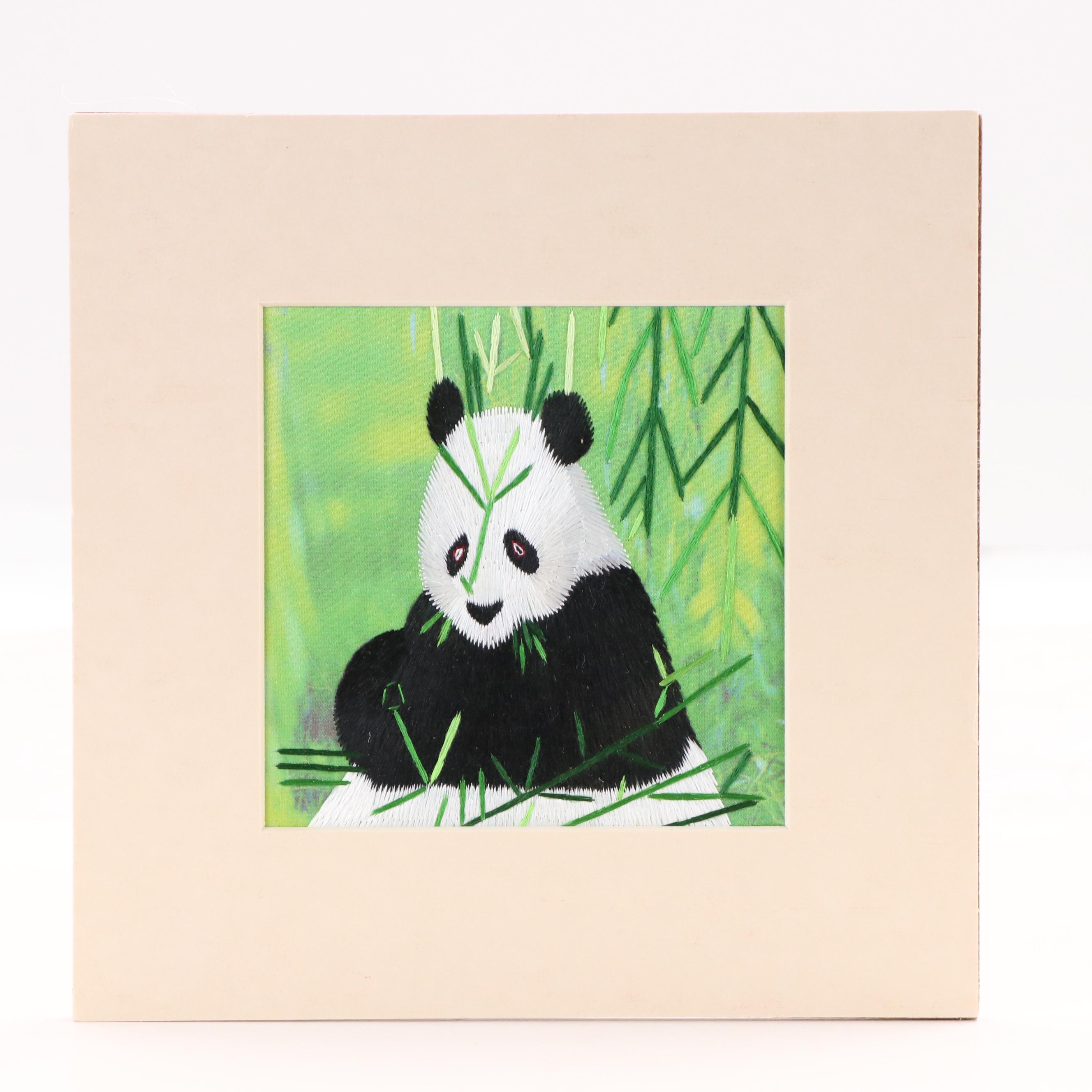 Chinese Nature Embroideries on Printed Silk