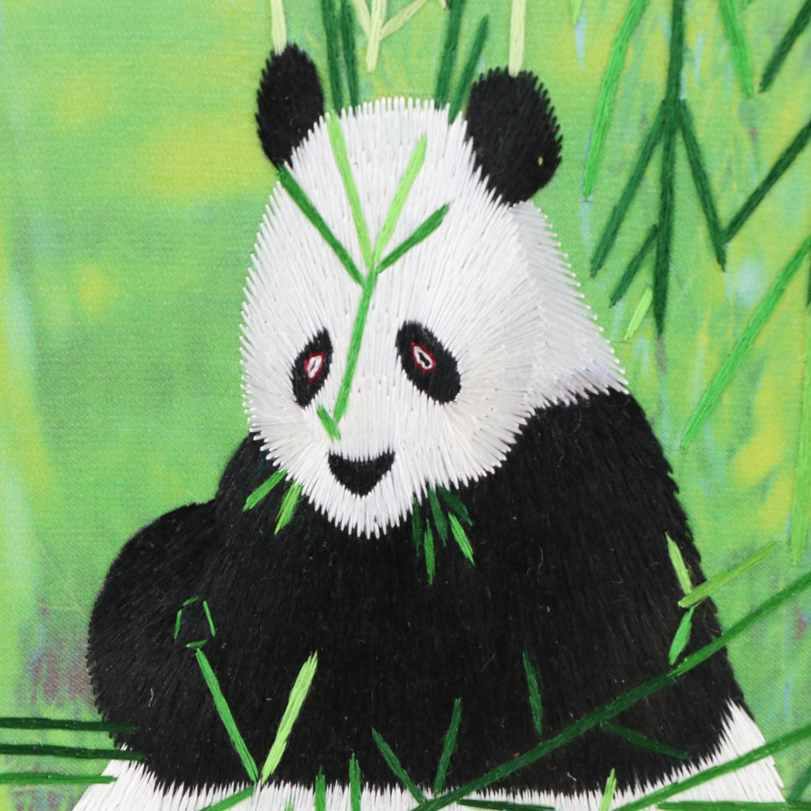 Chinese Nature Embroideries on Printed Silk