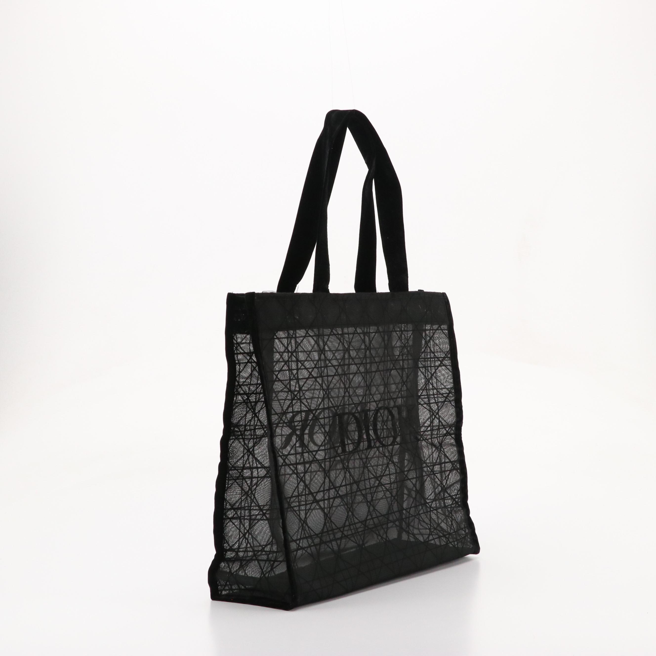 Christian Dior Parfums Black Cannage Mesh Tote