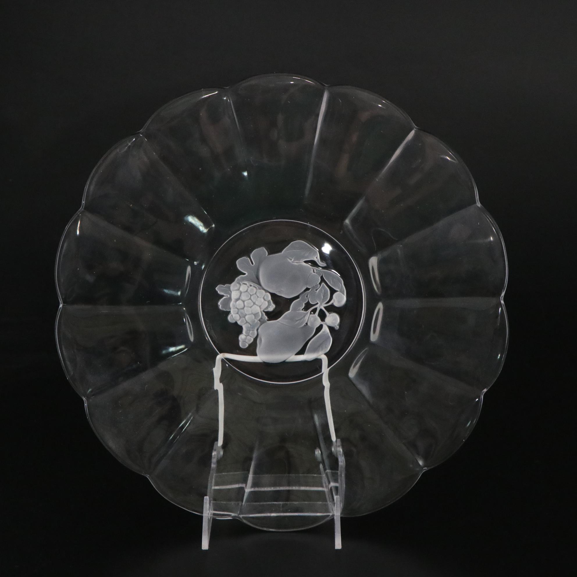 Val St. Lambert "Brussels" Crystal Tray & Other Stemware