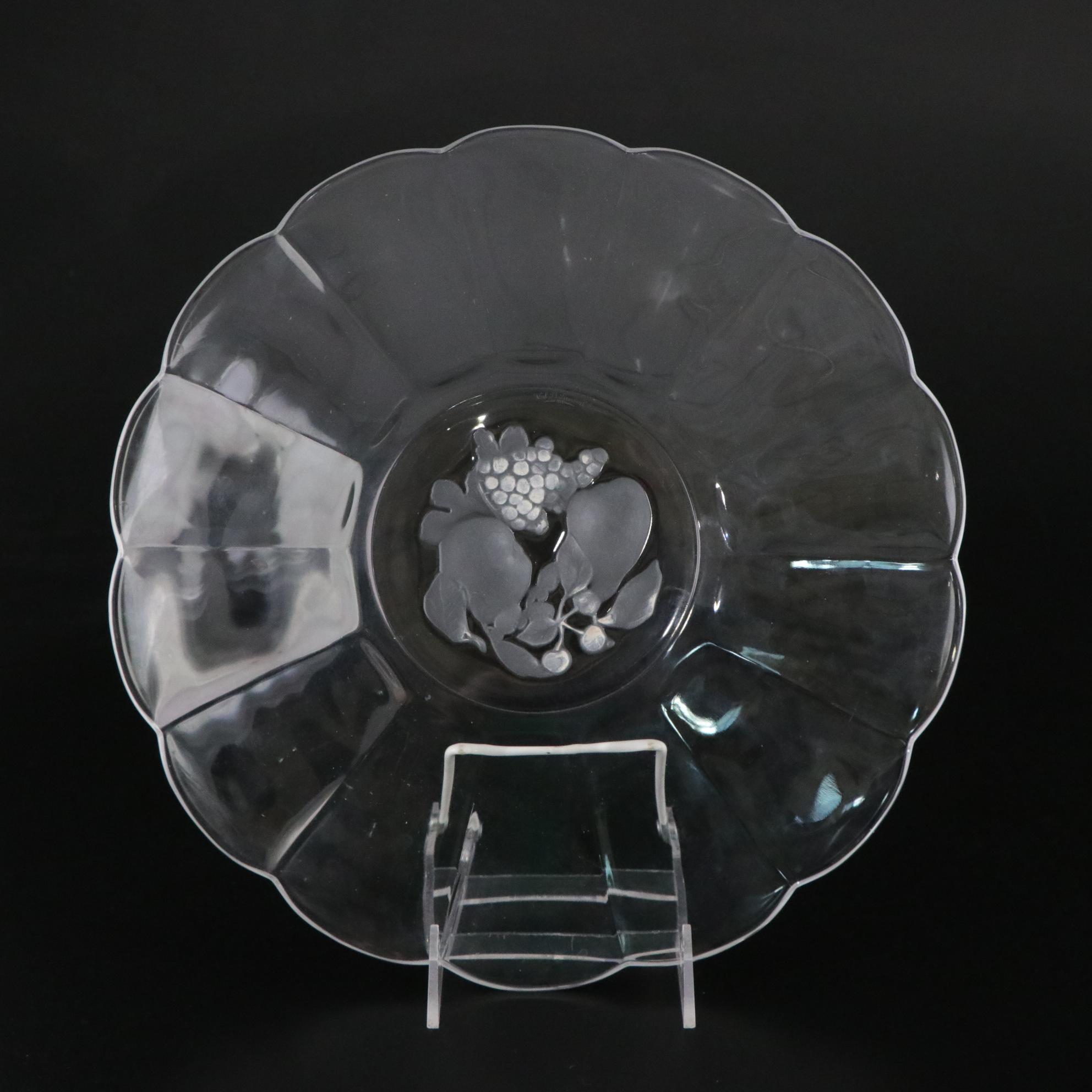 Val St. Lambert "Brussels" Crystal Tray & Other Stemware