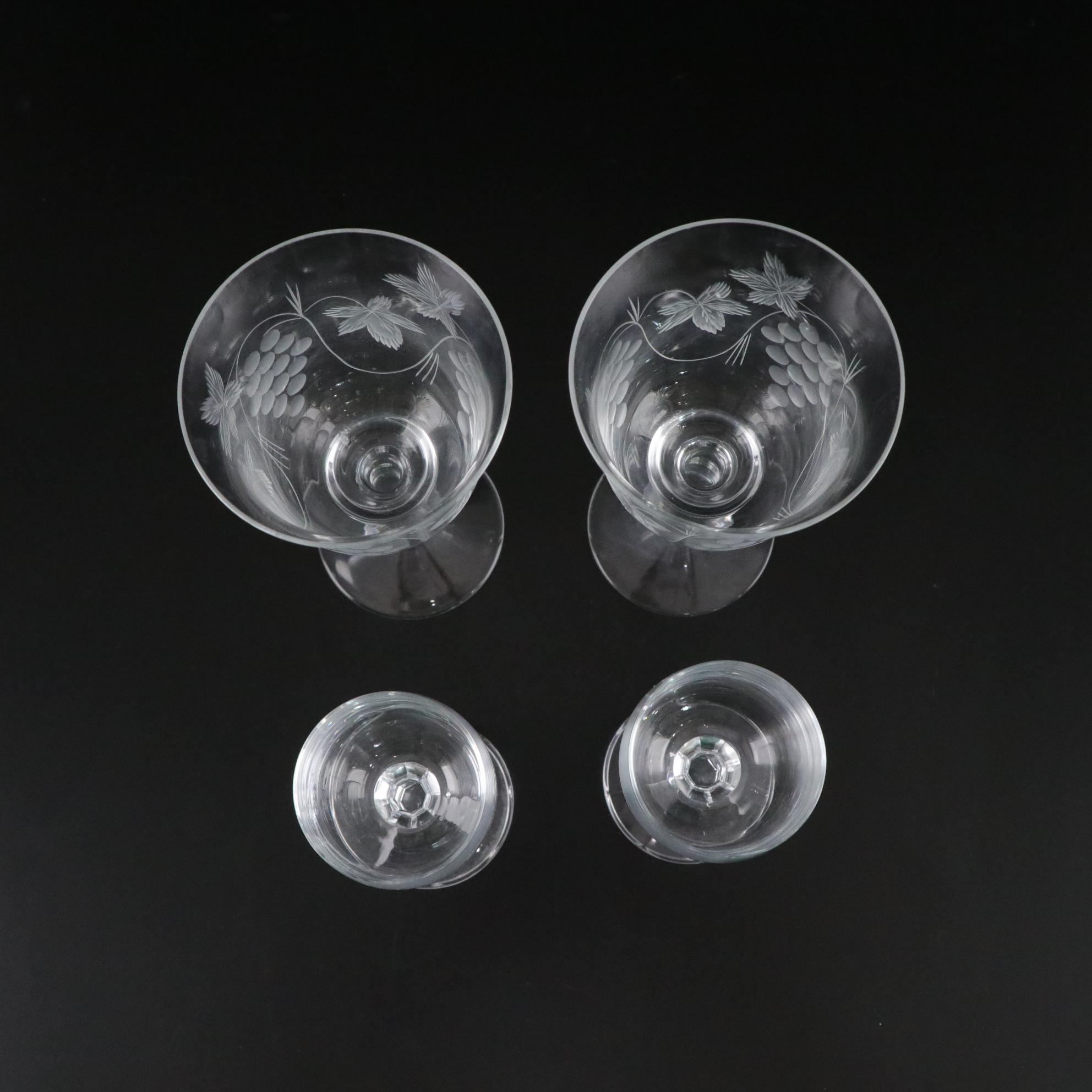 Val St. Lambert "Brussels" Crystal Tray & Other Stemware