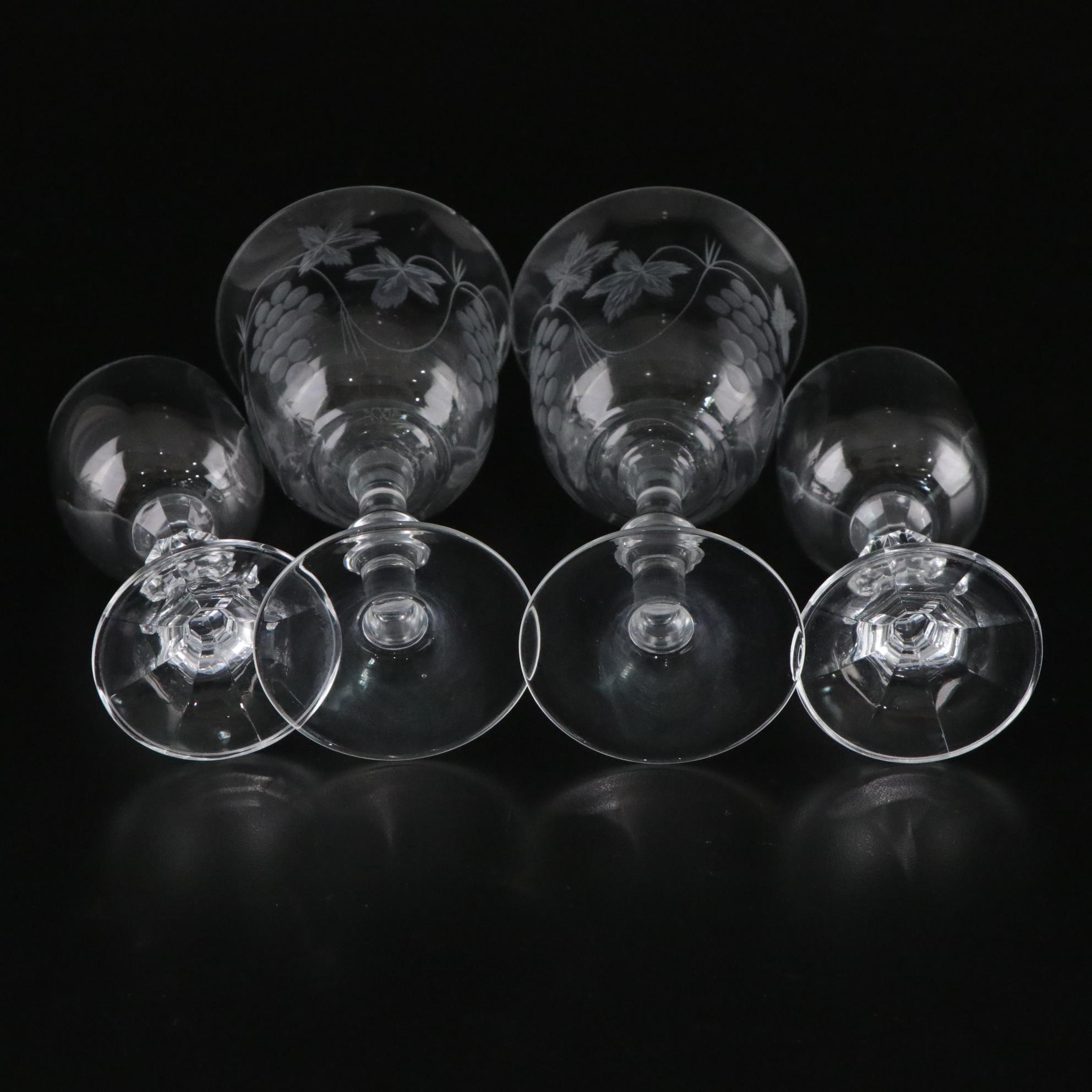 Val St. Lambert "Brussels" Crystal Tray & Other Stemware