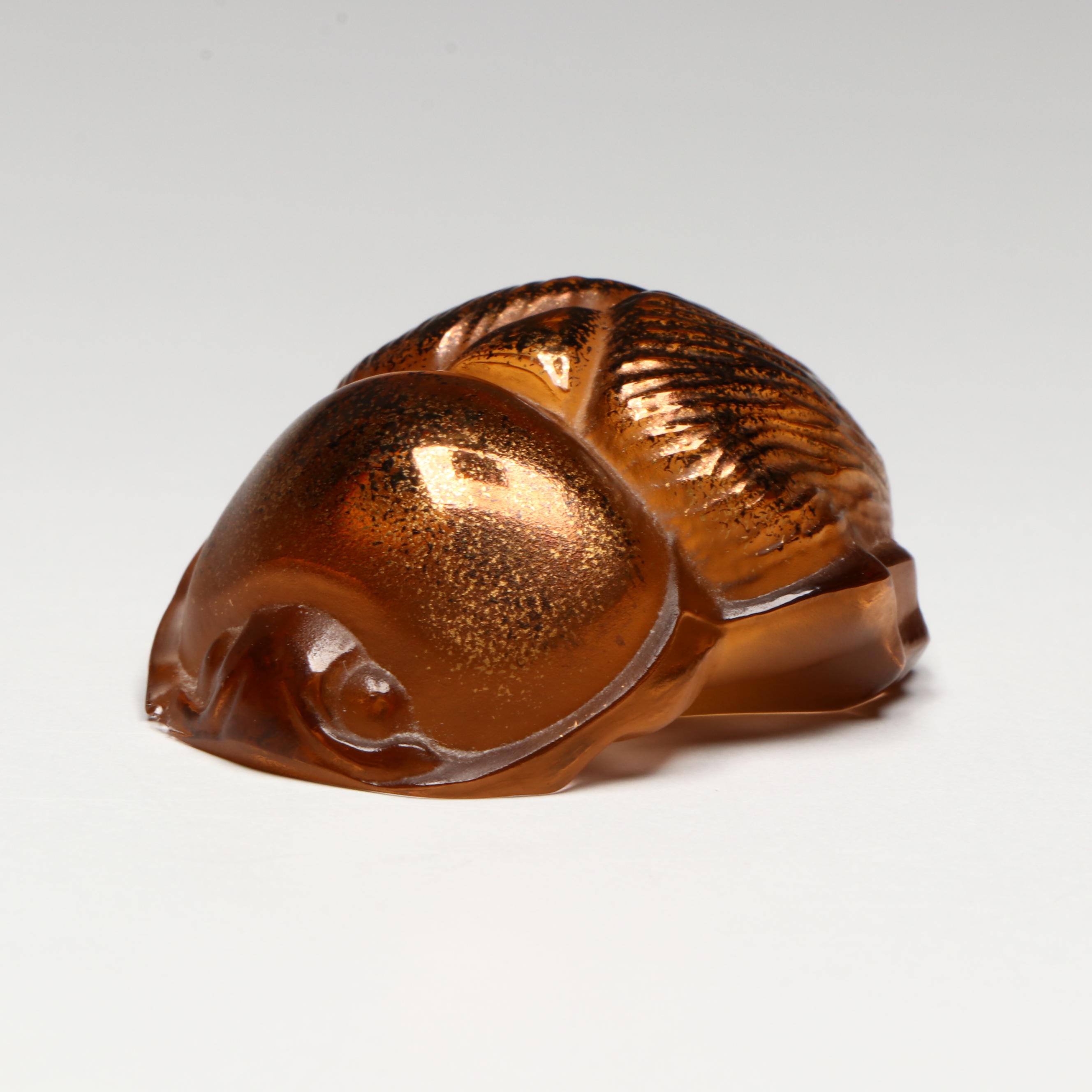 Lalique for the Hôtel Plaza Athénée Scarab Beetle Crystal Paperweight