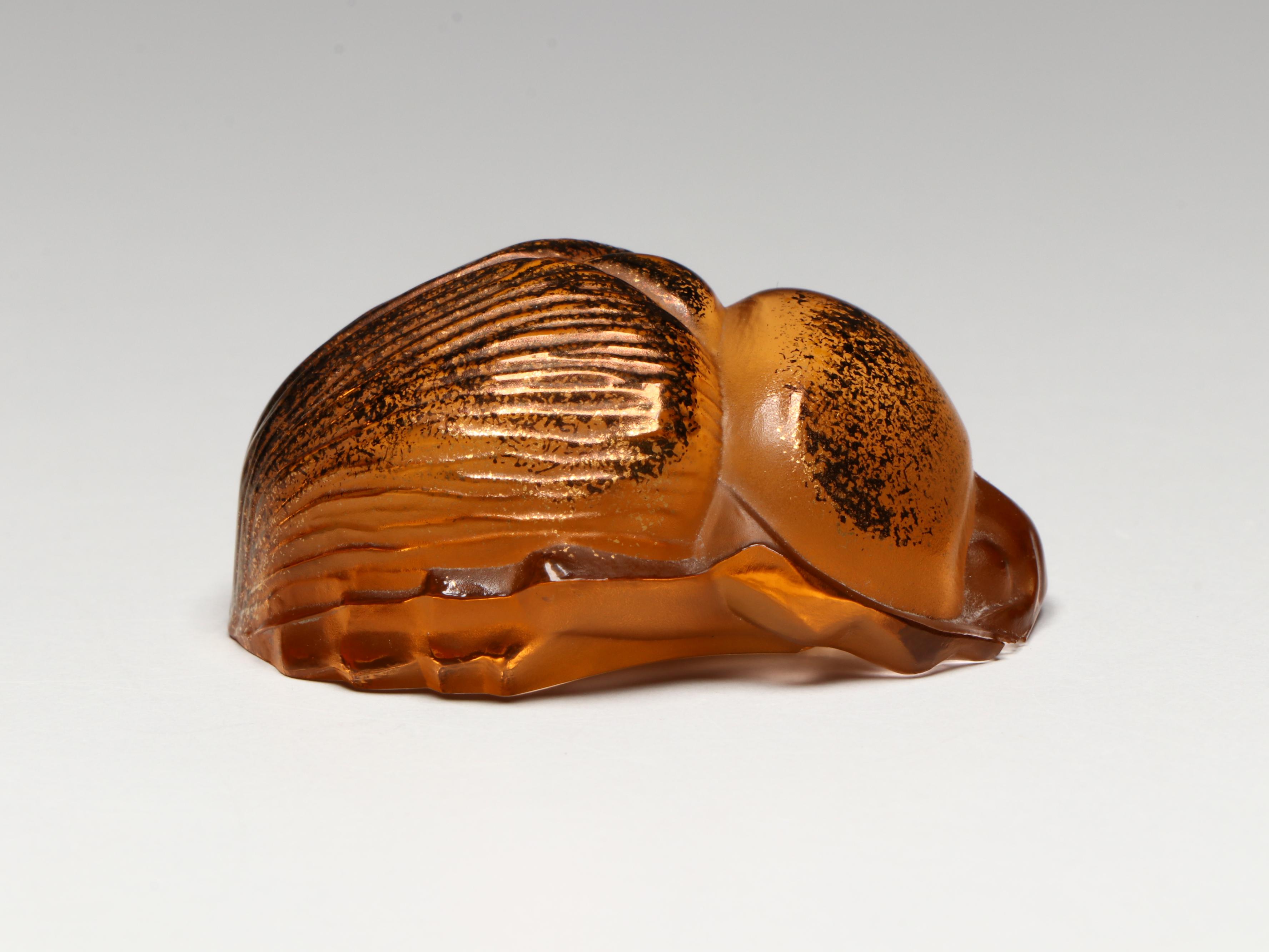Lalique for the Hôtel Plaza Athénée Scarab Beetle Crystal Paperweight