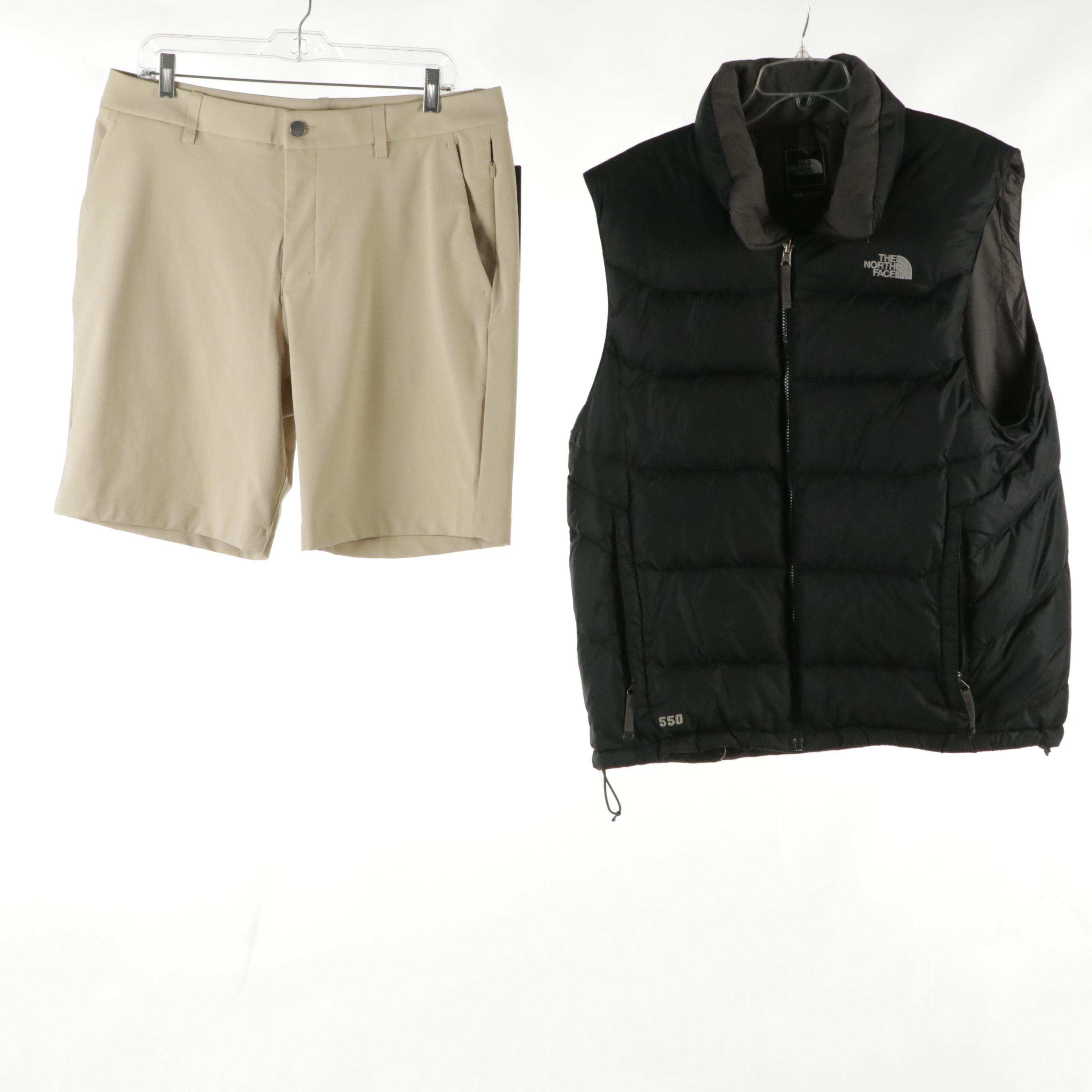 Men's Lululemon Classic Fit Shorts, Banana Republic Jacket & North Face Vest