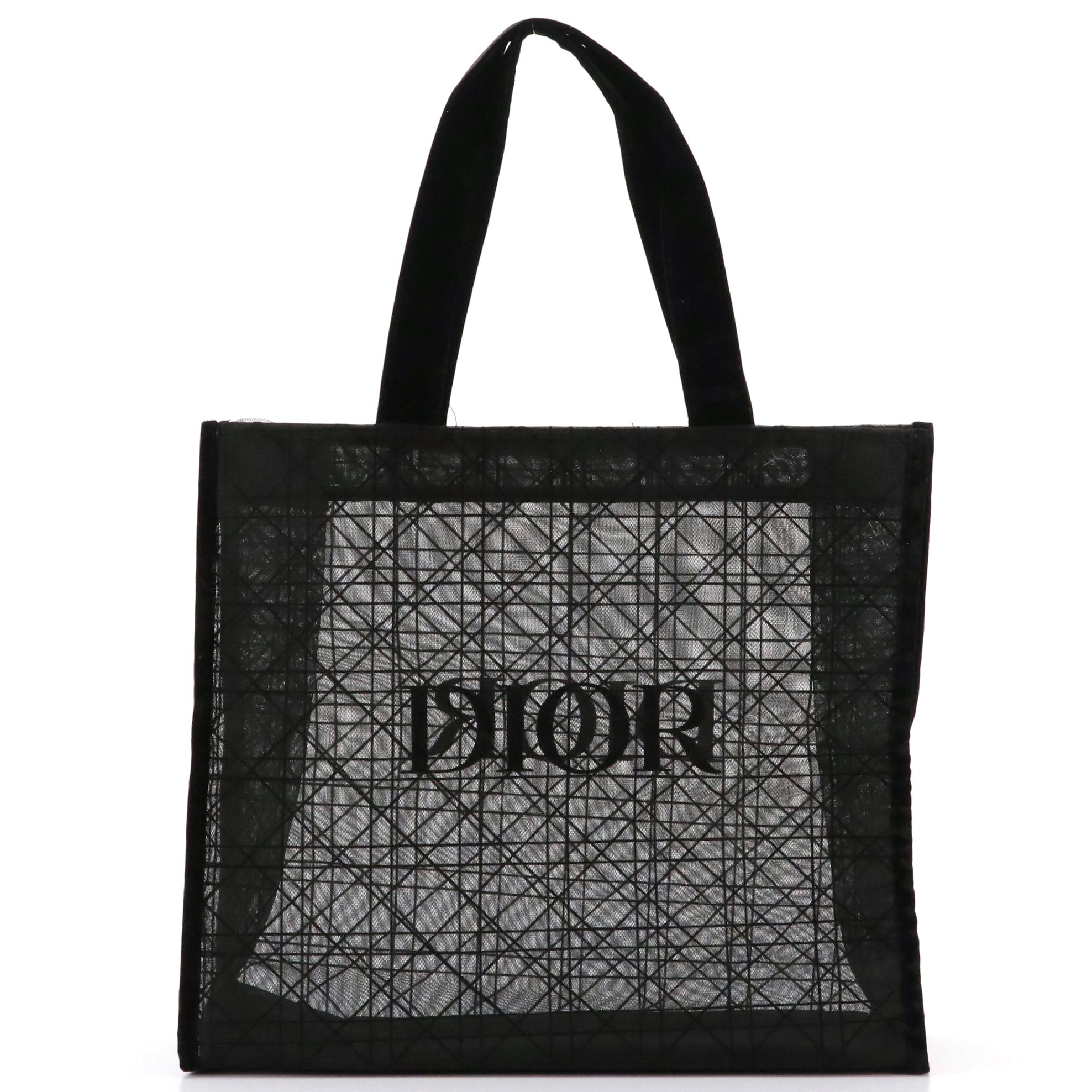 Christian Dior Parfums Black Cannage Mesh Tote