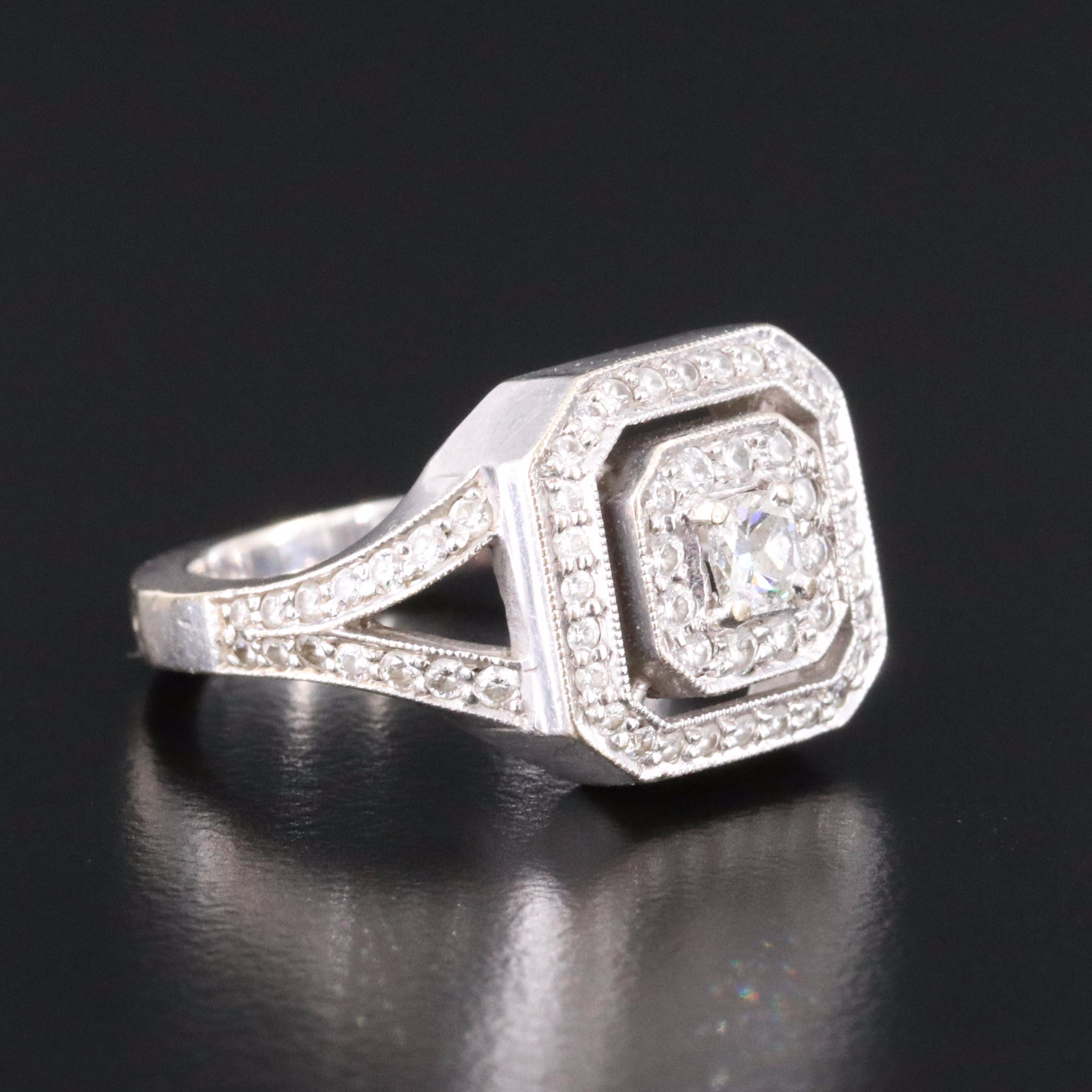 18K 0.80 CTW Diamond Ring