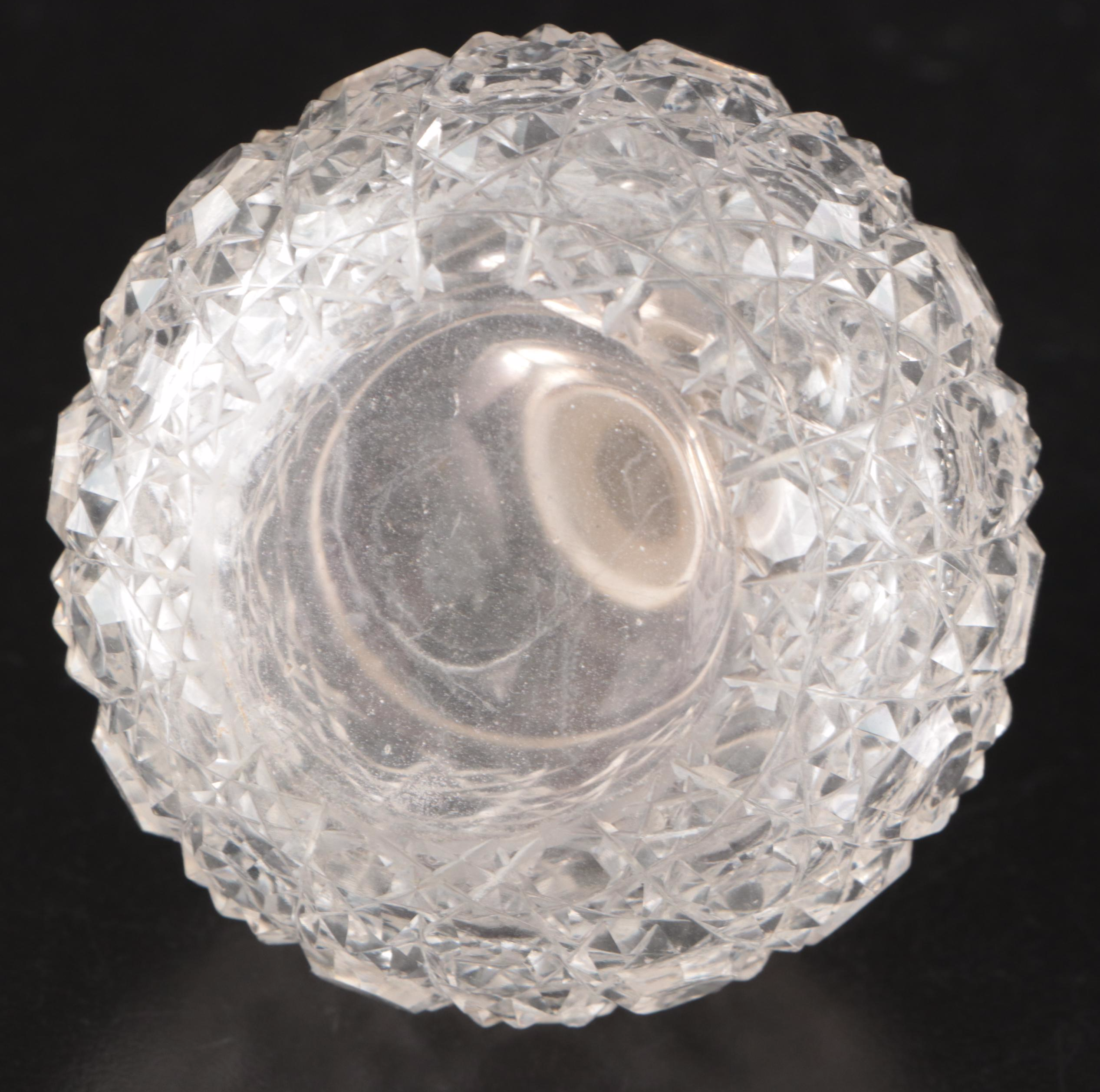 Boots Pure Drug Company Sterling Perfume Bottle with Cut Glass Vanity Boxes