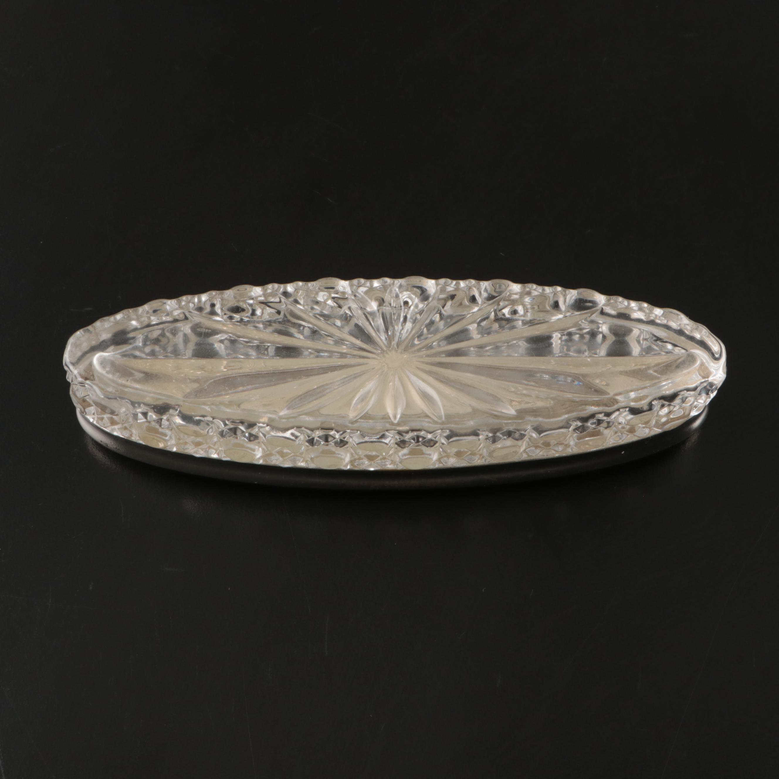 Boots Pure Drug Company Sterling Perfume Bottle with Cut Glass Vanity Boxes