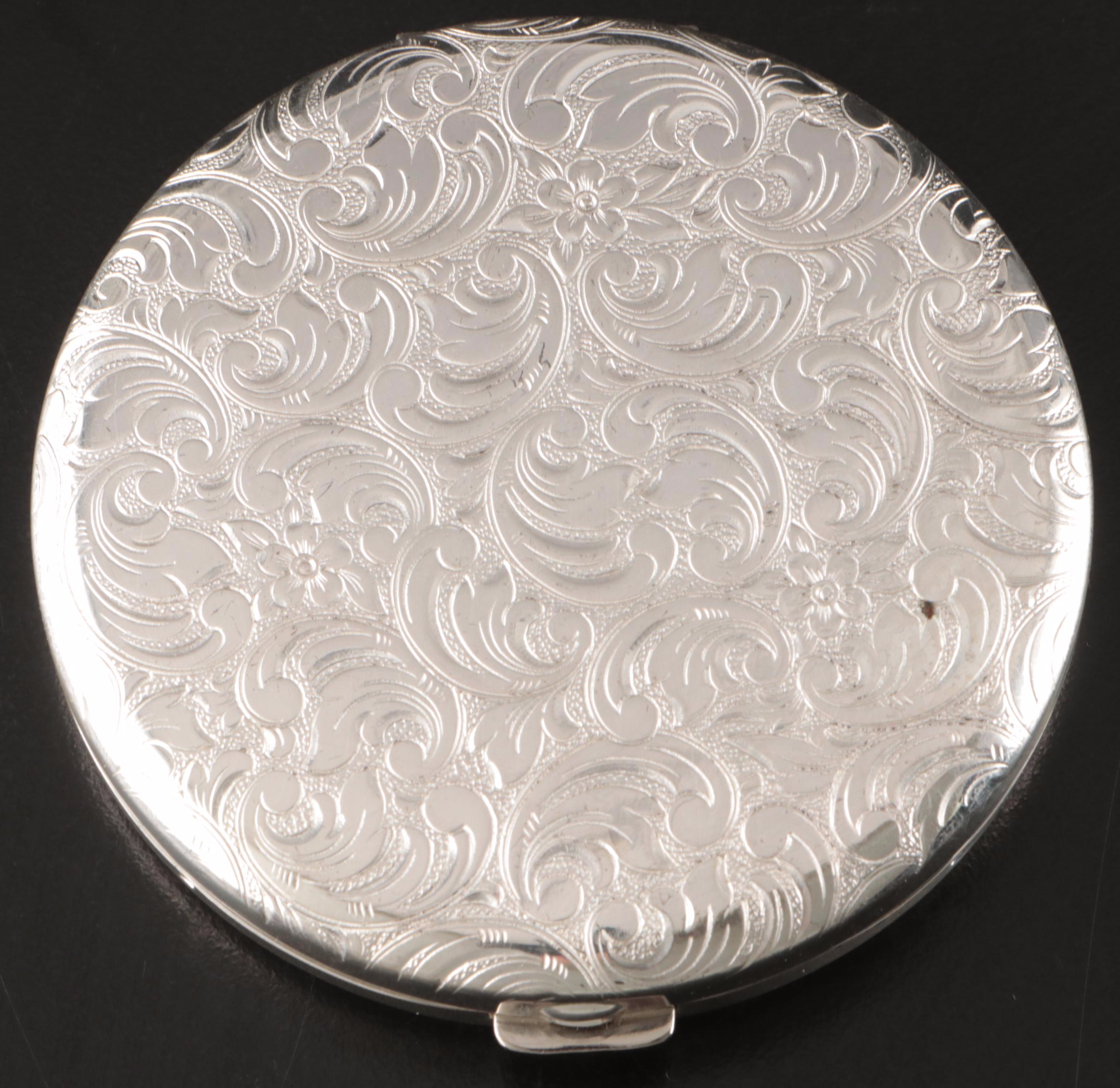 Boots Pure Drug Company Sterling Perfume Bottle with Cut Glass Vanity Boxes