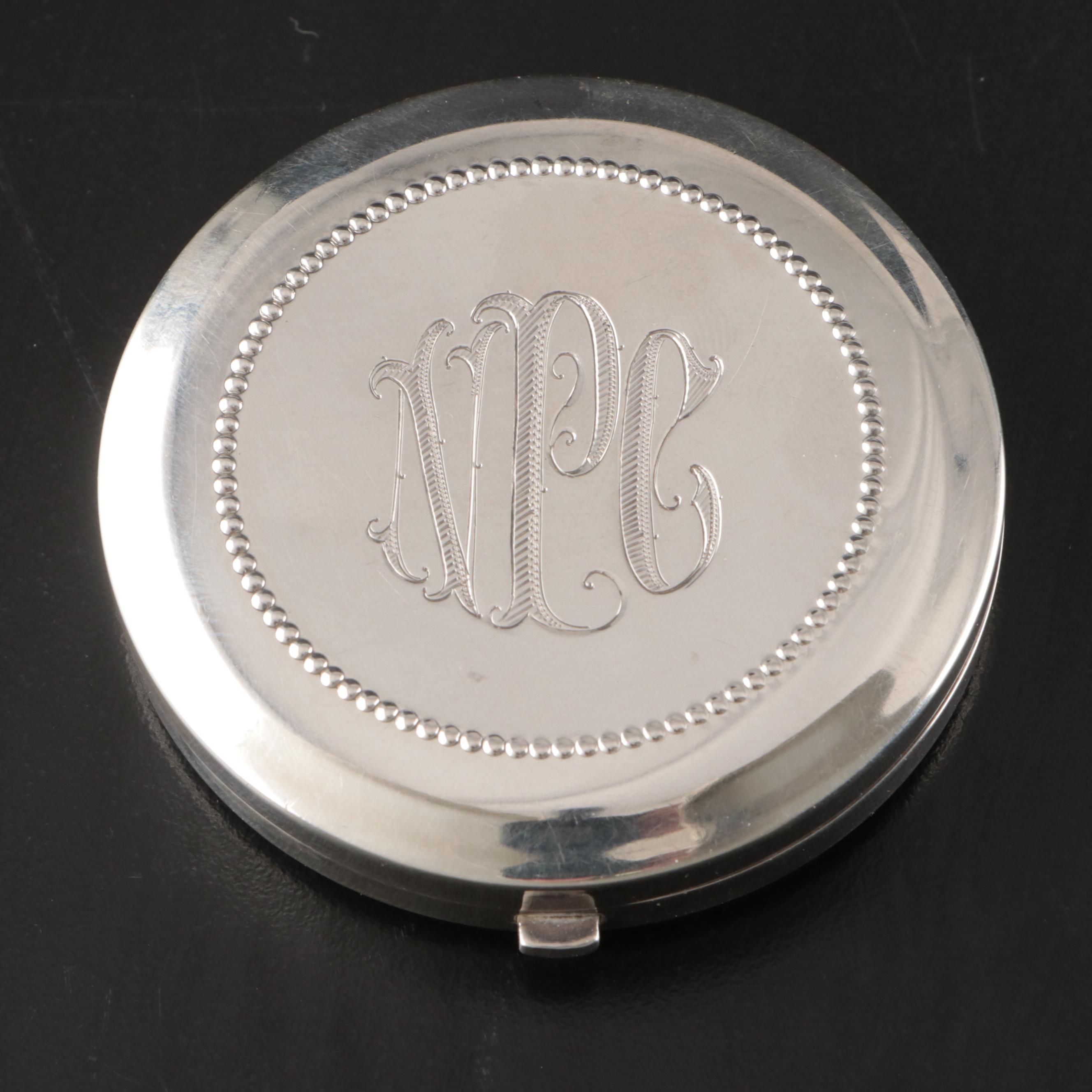 Boots Pure Drug Company Sterling Perfume Bottle with Cut Glass Vanity Boxes