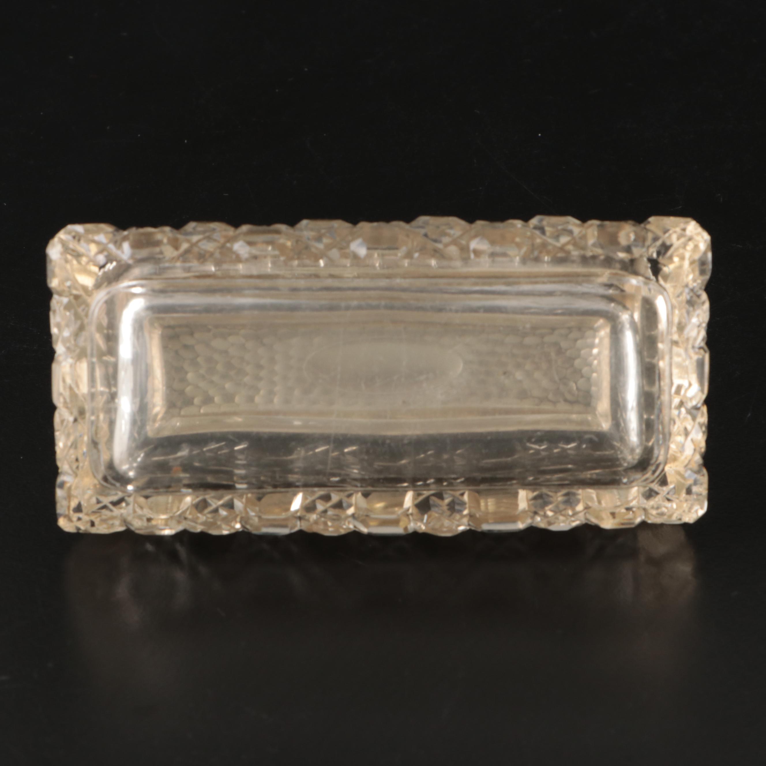 Boots Pure Drug Company Sterling Perfume Bottle with Cut Glass Vanity Boxes