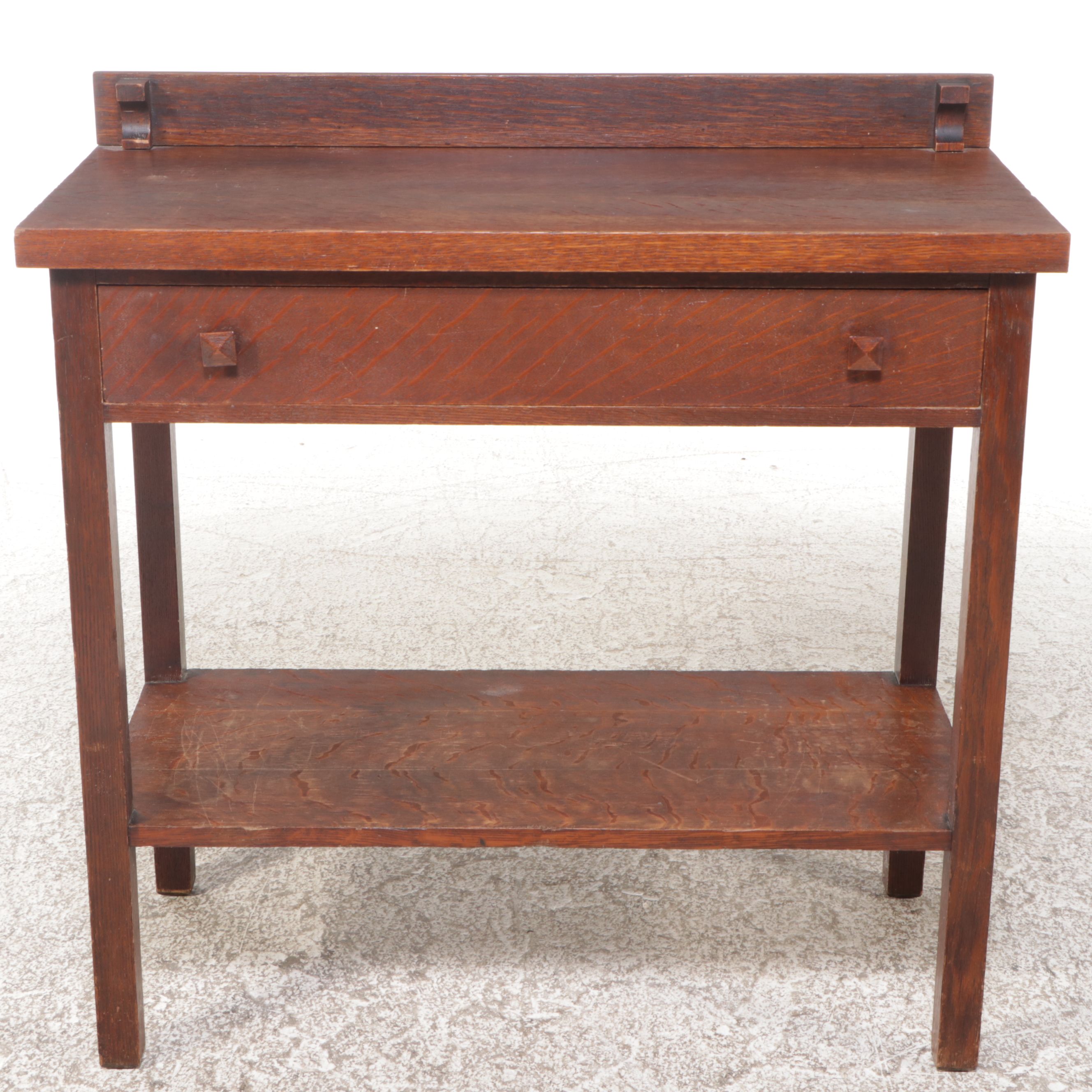 Mission Style Quartersawn Oak Washstand, Early 20th Century