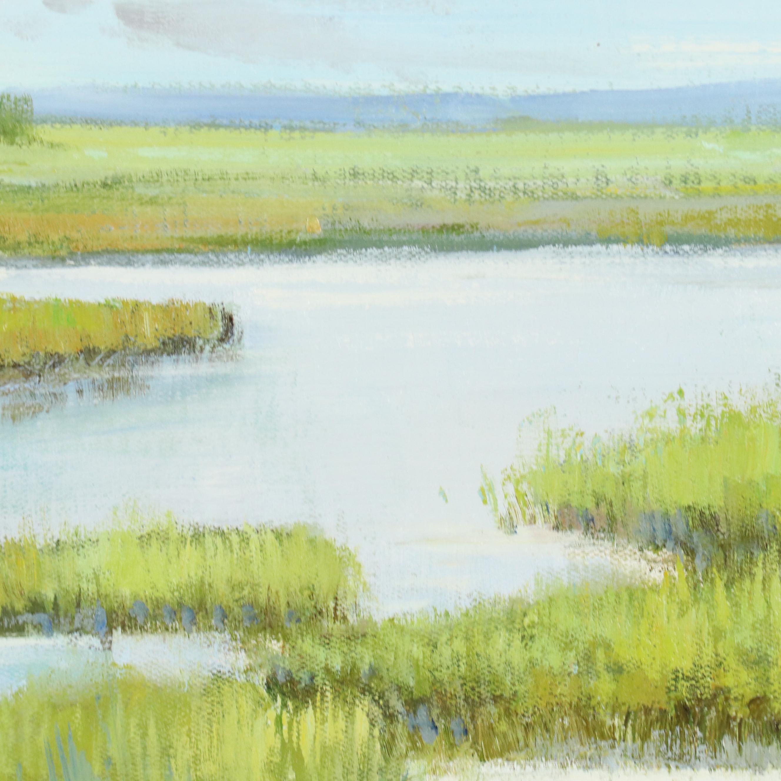Kingston Marsh Landscape Oil Painting, 21st Century
