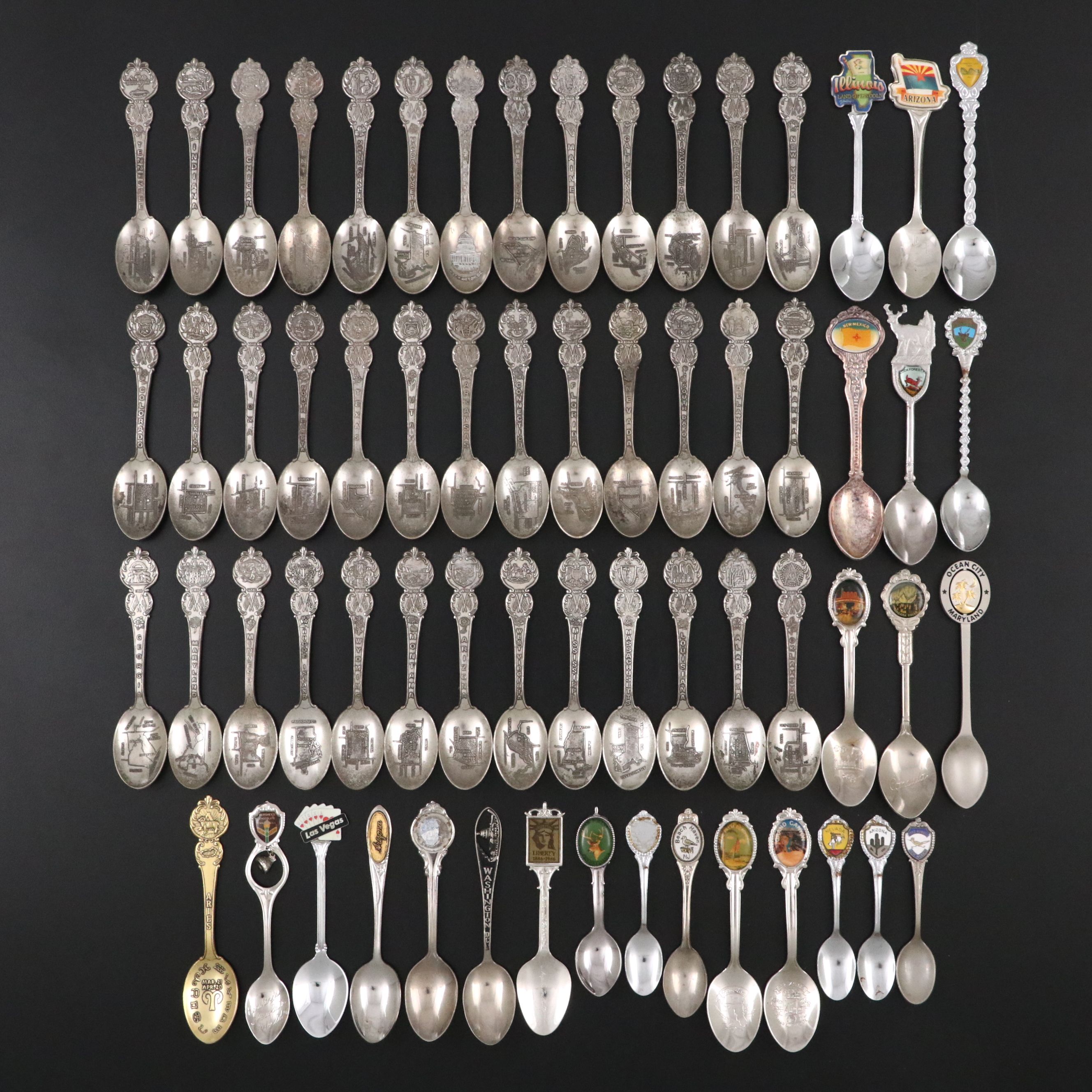 American Collectors Guild Silver Plate Spoons with Other Novelty Spoons