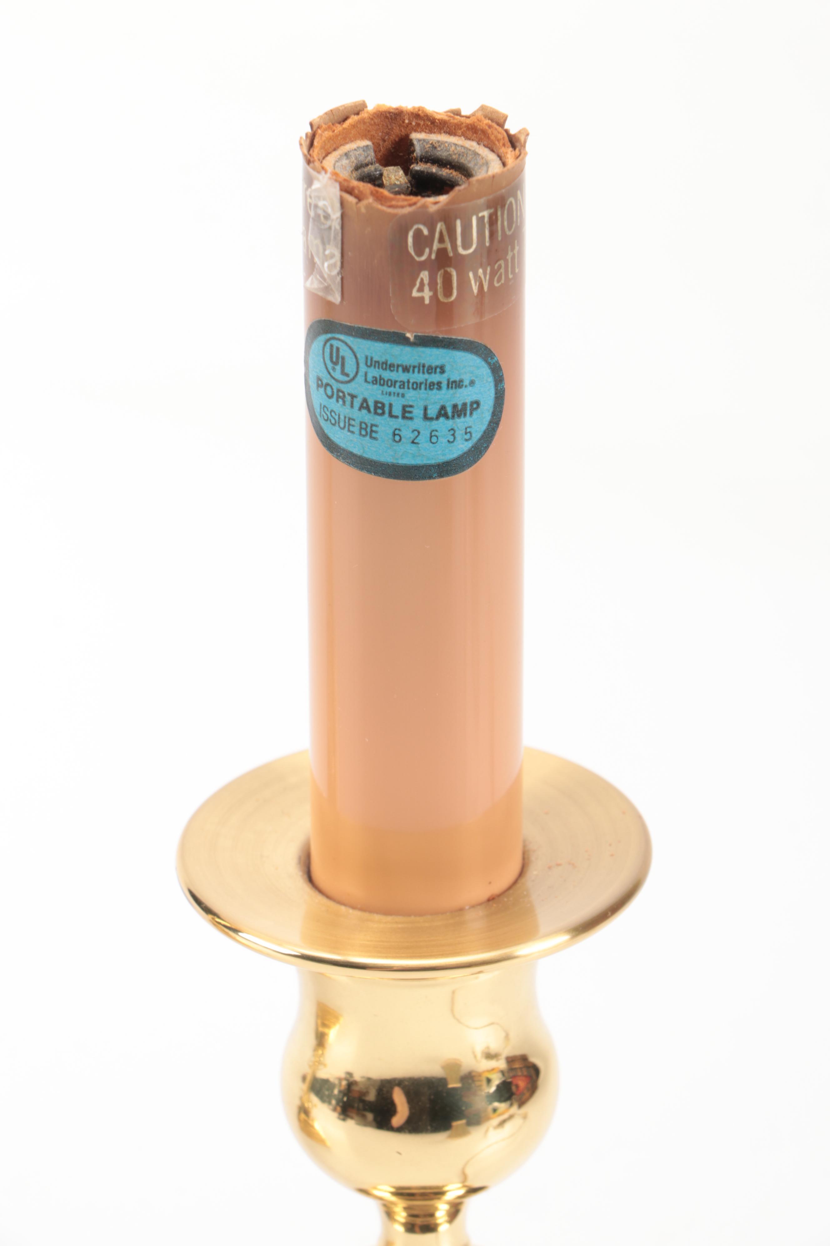 Lacquered Brass Table and Accent Lamps with Silk and Embroidered Shades