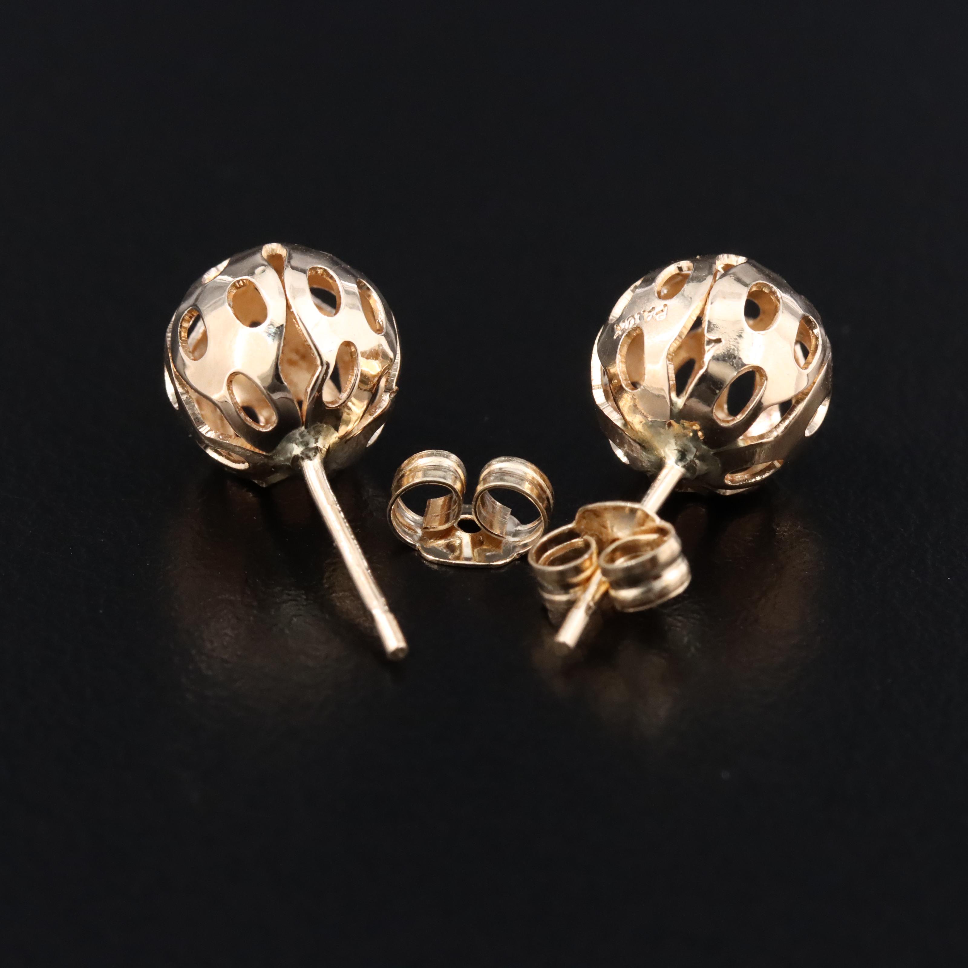 10K Pierced Stud Earrings